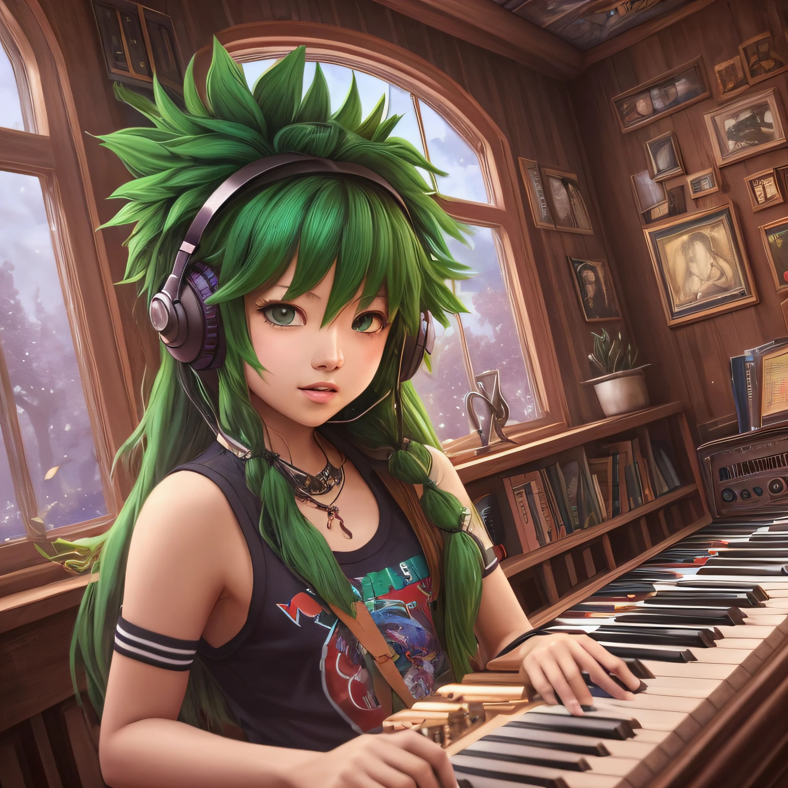 Soy Deku, A young music enthusiast. Cuando se trata de mi amiga Mooncryptowow, I always admire his talent in singing and his work in a music hall.. It's amazing how she immerses herself in a clean and tidy environment., Full of realism and ultra-detailed rendering.