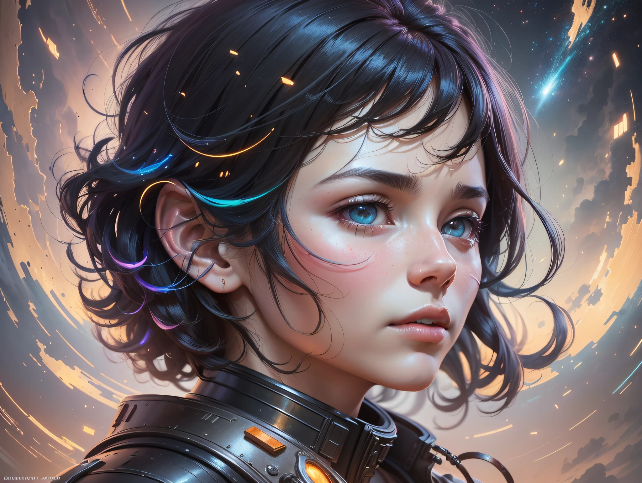 ((obra-prima))), (((melhor qualidade))), ((ultra-detalhado)), (hiper-realista), (highly detailed CG illustration), cinematic lighti, fotorrealista, dark elfa extremamente bonita, maquiagem leve, peito pequeno, intrincado eaba detalhado, capa escura, lance --auto