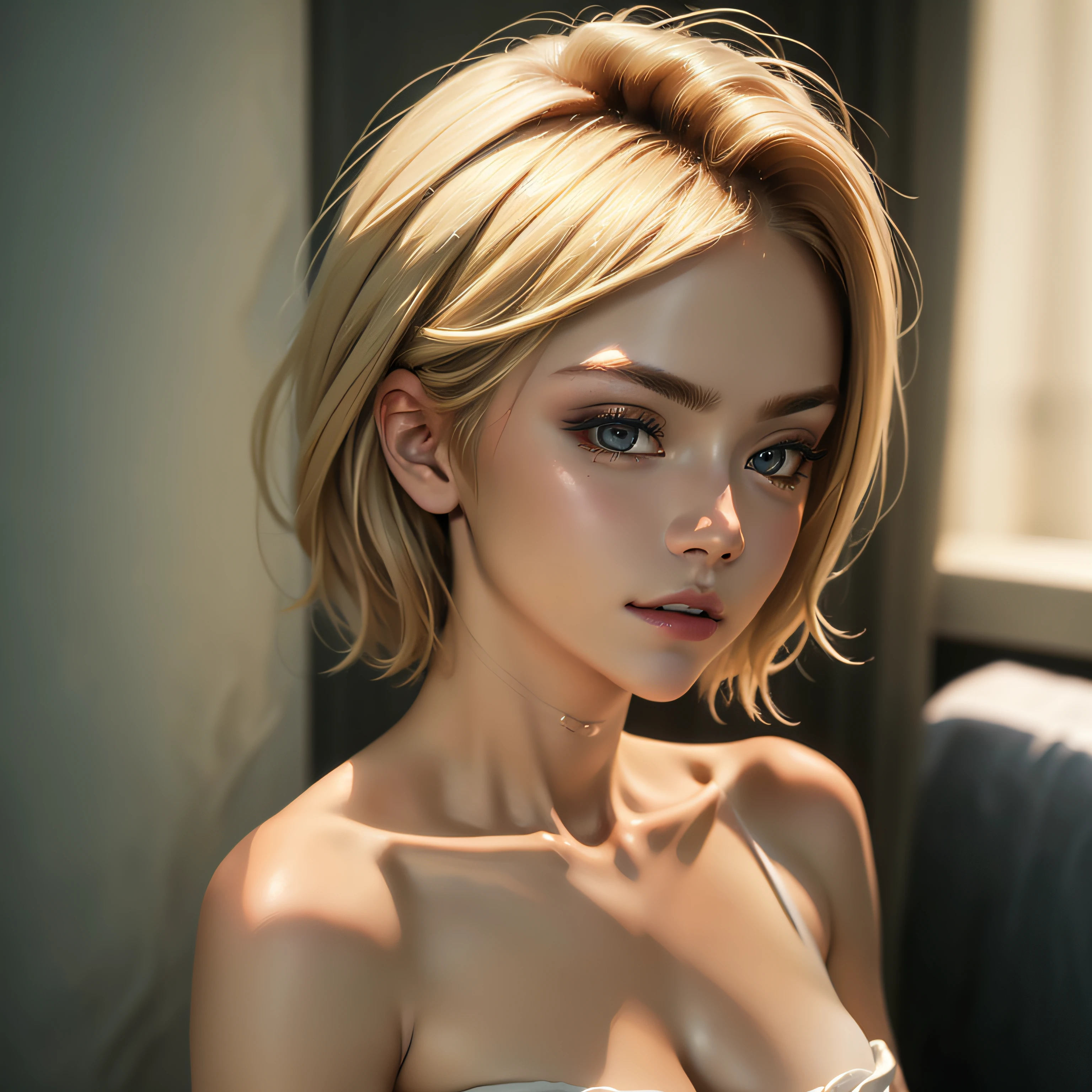 fotografia realista, fotorrealista, realismo, contraste, fotografia, obra prima, ethereal beauty, ethereal, cyberpunk, ultra realista, Como uma Yael Shelbia, 3d, renderização 3d, porcelana, Melhor qualidade, anatomia humana, cabelos reais, cabelos curtos, Asymmetrical Cut Hair, cabelo em movimento, seios enormes, anatomia humana, posando para foto, translucido, (ethereal, Sonho), formidable, papel de parede 8k, Texturas Realistas Iluminação Dramática Unreal Engine Trending na Art Station Cinestill 800 --auto