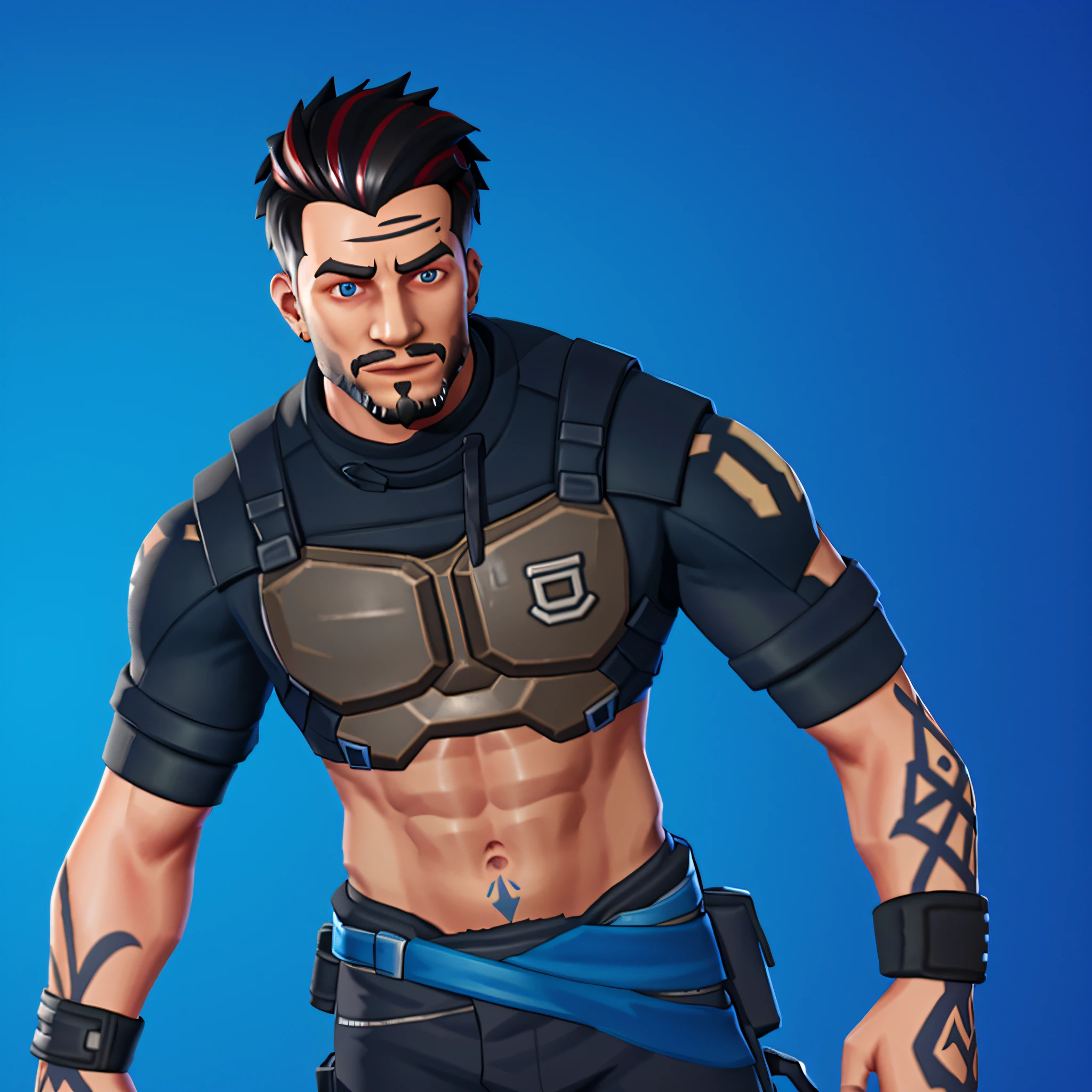 Personagem masculino estilo Fortnite, ultra detalhado cyberpunk, obra-prima- extramamente detalhado