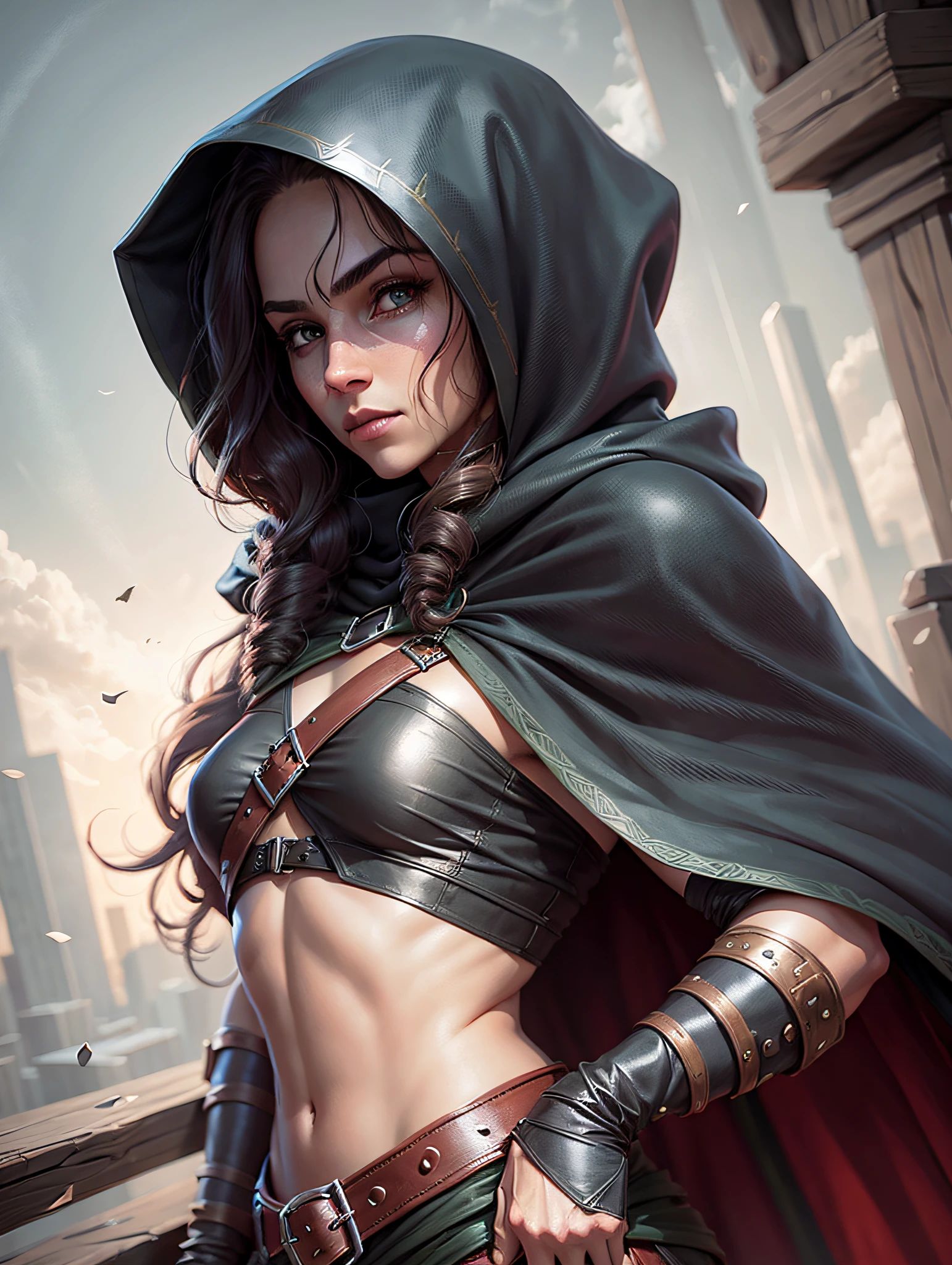 (8K, high resolution, cinematic), Bring to life a captivating digital portrait of a stunning 27-year-old woman with flowing blonde hair, dressed in a meticulously crafted Star Wars-themed Jedi outfit. The woman should emanate an air of grace and strength, embodying the spirit of a Jedi warrior. Her eyes should exude a sense of determination and wisdom, reflecting the trials she has faced. The Jedi outfit should be intricately designed, featuring earthy tones and flowing robes that flutter in an imaginary breeze, evoking a sense of both elegance and practicality. The woman's posture should exude confidence, with one hand resting on a lightsaber hanging from her belt, hinting at her skill in combat. Let the background complement the Jedi's aura, whether it be a serene natural landscape or a scene depicting a distant star system. The artwork should capture the essence of this remarkable woman, inviting viewers to imagine her story and the adventures she embarks upon in a galaxy far, far away