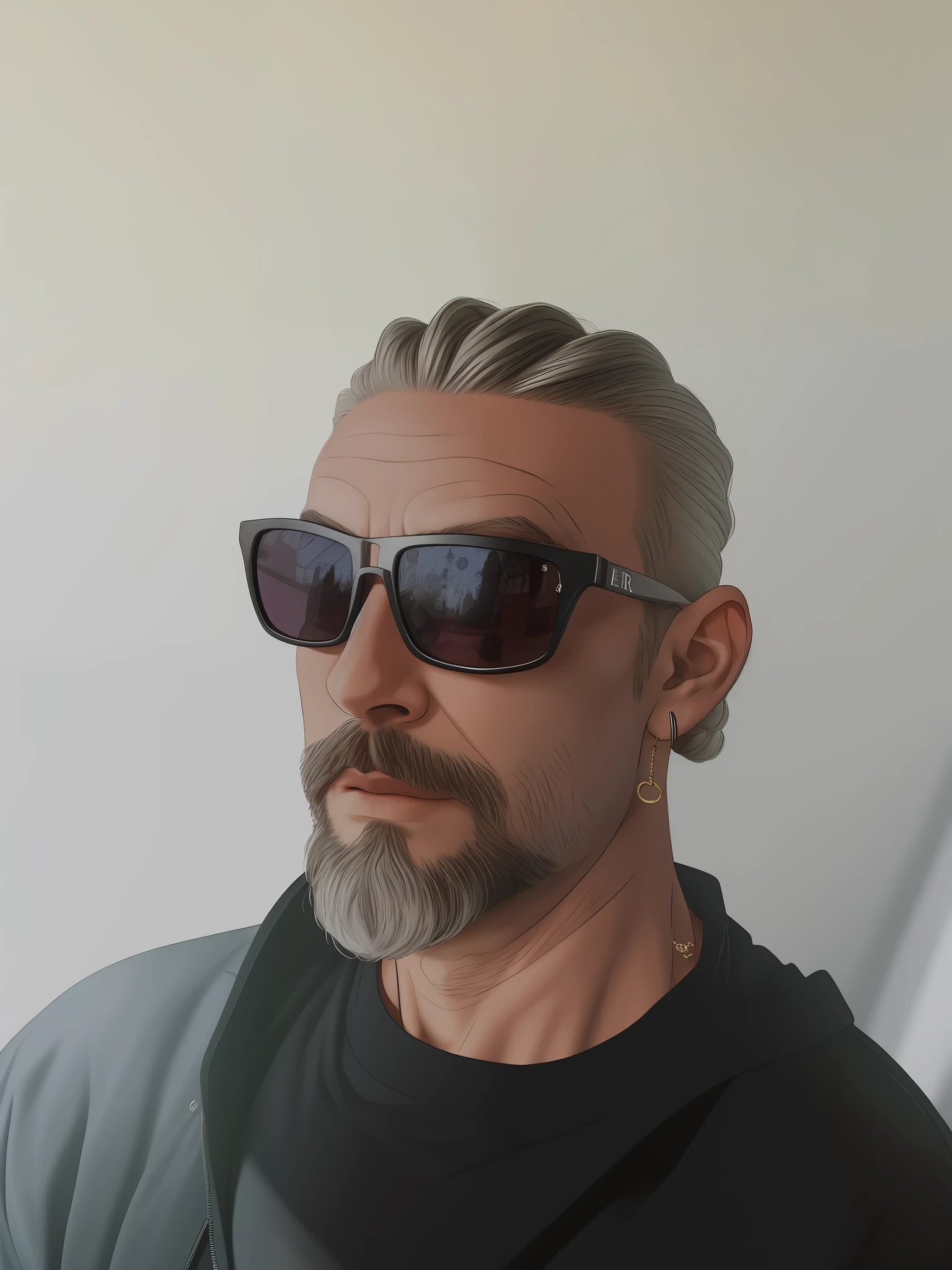 there is a man with a beard and sunglasses on, 45 years old men, implanted sunglasses, cornrows, about 3 5 years old, looking heckin cool and stylish, combover, white black fade braided hair, with glasses and goatee, taken in the early 2020s, 38 years old, 5 0 years old man