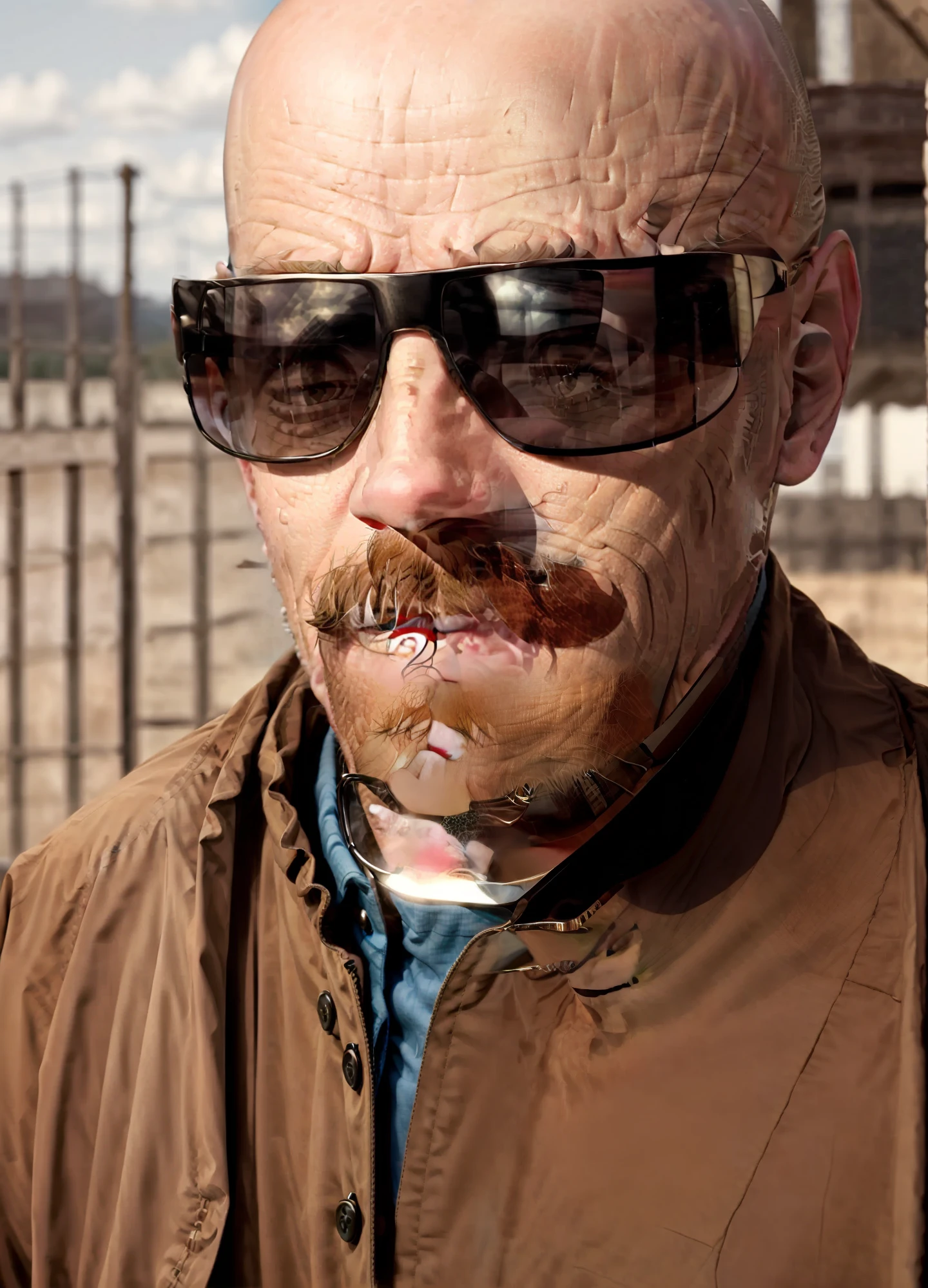 funny,Bald man wearing sunglasses,Exaggerated expressions