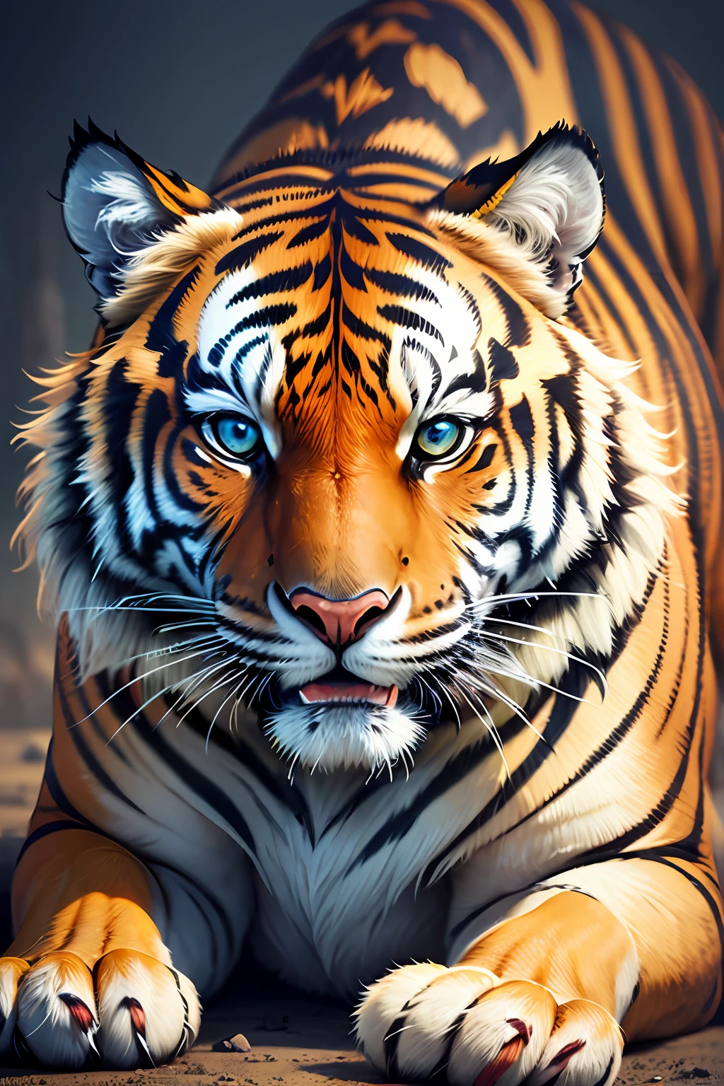 tiger, arte vetor, imagem plana, 2d, Fraca, colorido, vetorizado