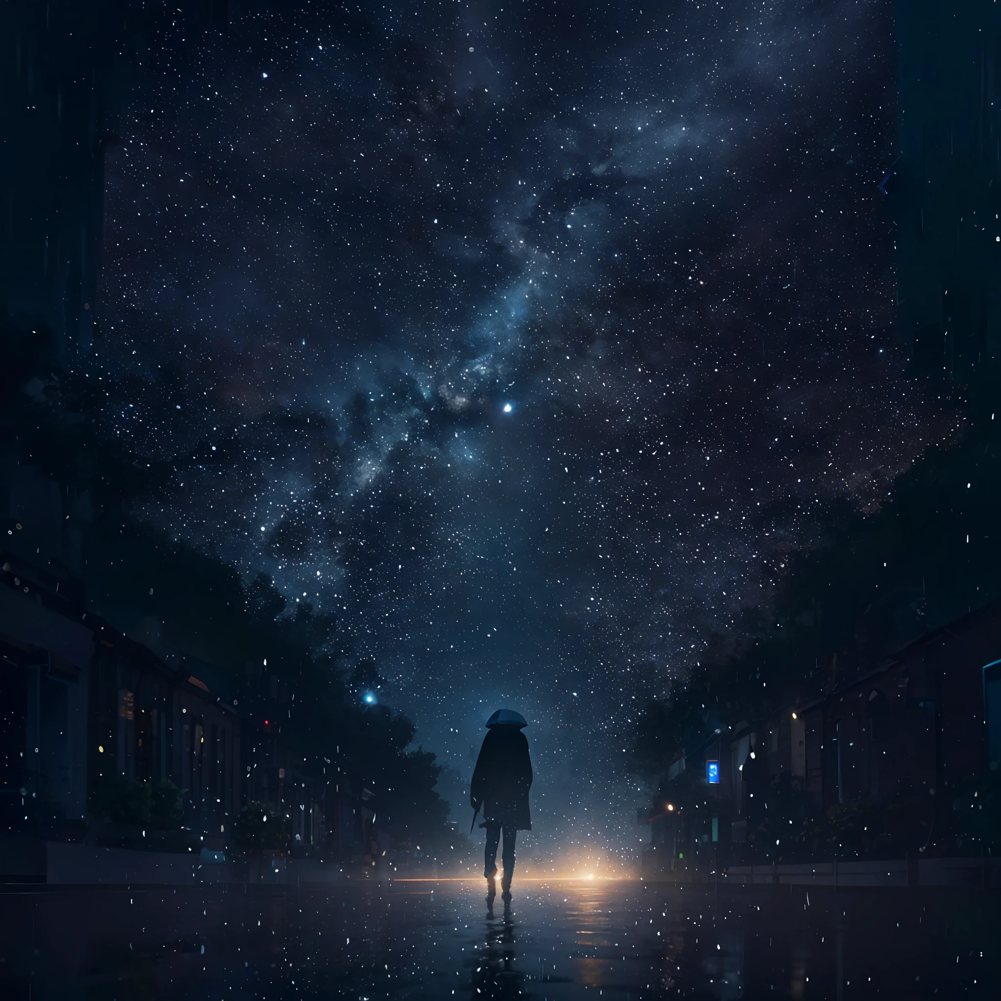 A woman is standing in the middle of a dark street with a light shining on her, em uma chuva de estrelas, concept art wallpaper 4k, Conceito Arte Digital, 3 d render beeple, Sobre a CGSeportence, cinematic beeple, CGSetnation ), Artgem e Beeple Masterpiece, CGSetnation 8k, CGSetnation 8 k, CGSetnation 8k, concept art 4 k
