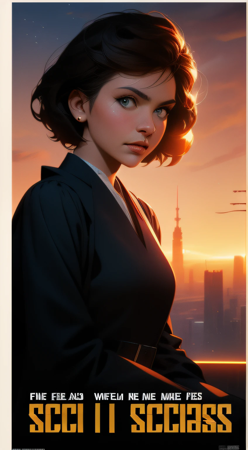 Science Fiction,Sci-fi,Sci-Fi Movies,Movie Posters,Movie Quotes,1984 Movie References,Rebel Stories,Women 30,Adults,Brown Eyes,Black Bob Short Hair,Gowns,Doctor Uniform,Realistic Face Resolution,Realistic,Object Resolution