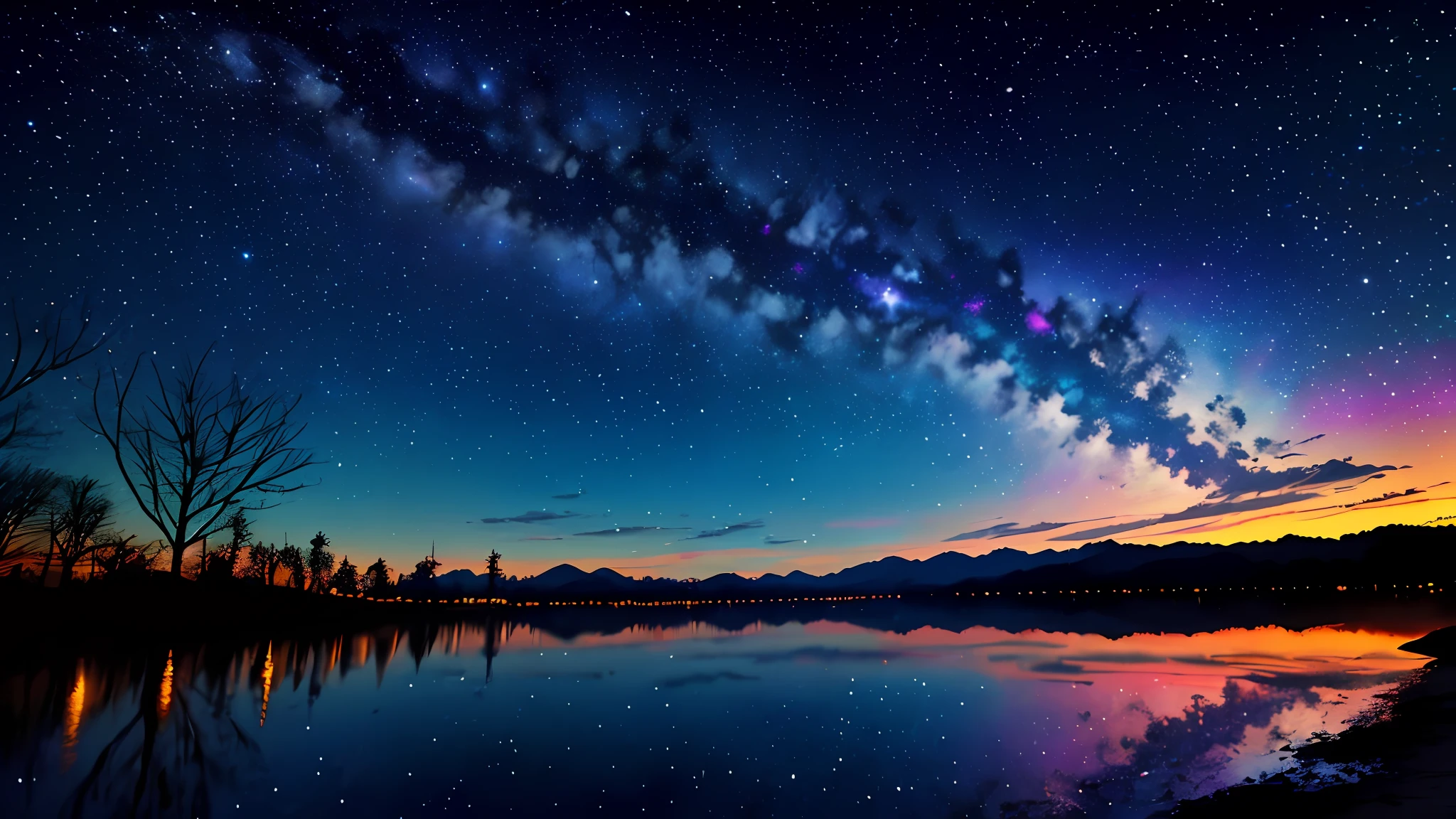 (obra prima), Apanhador de Sonhos, fundo da noite da estrela, Pena azul e branca bonita em Dream Catcher, ultra HD (de alta qualidade)HDR, Foco no Dreamcatcher