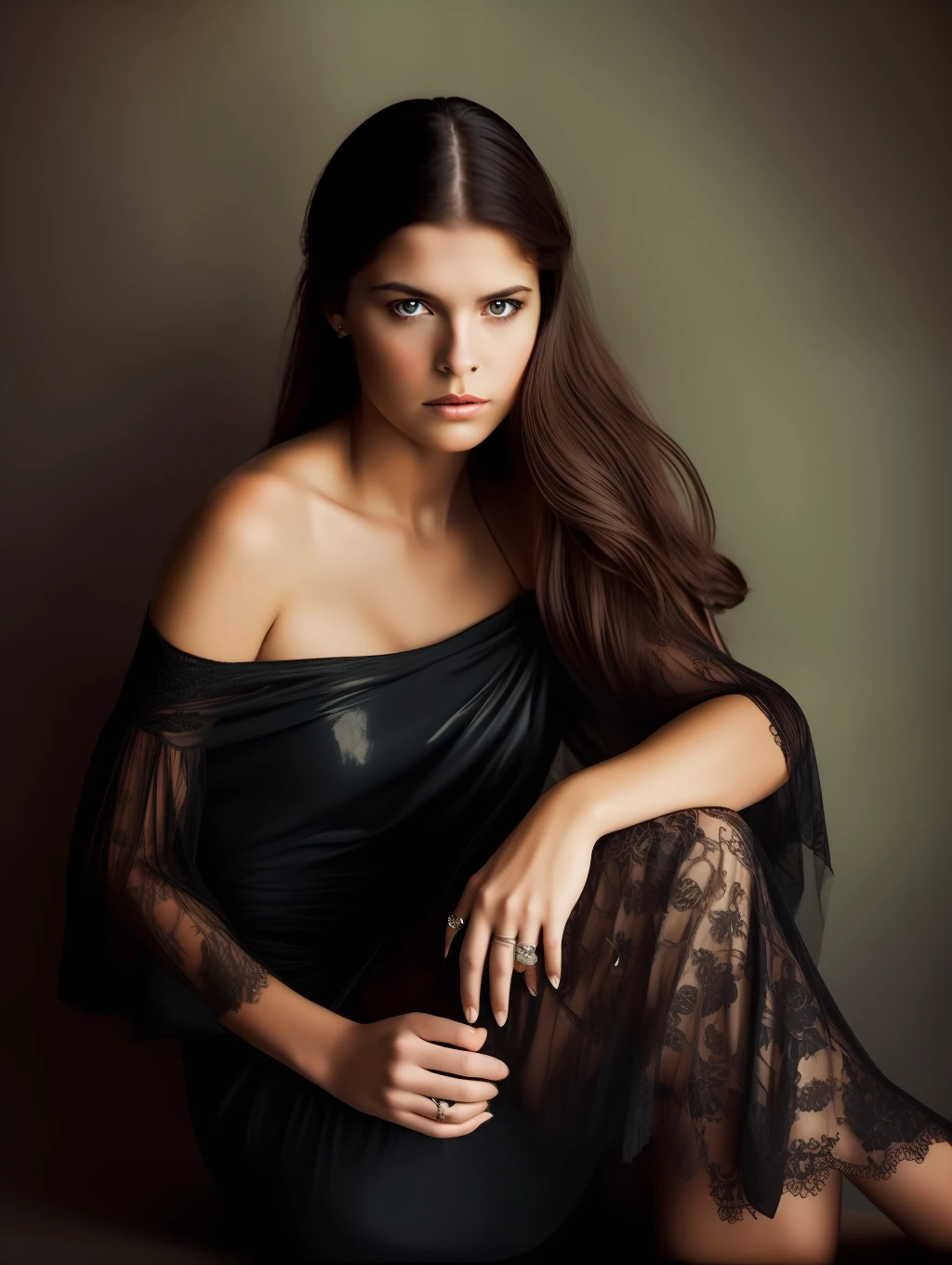 A stunning beautiful woman photography in the style of Edward Steichen and Annie Leibovitz