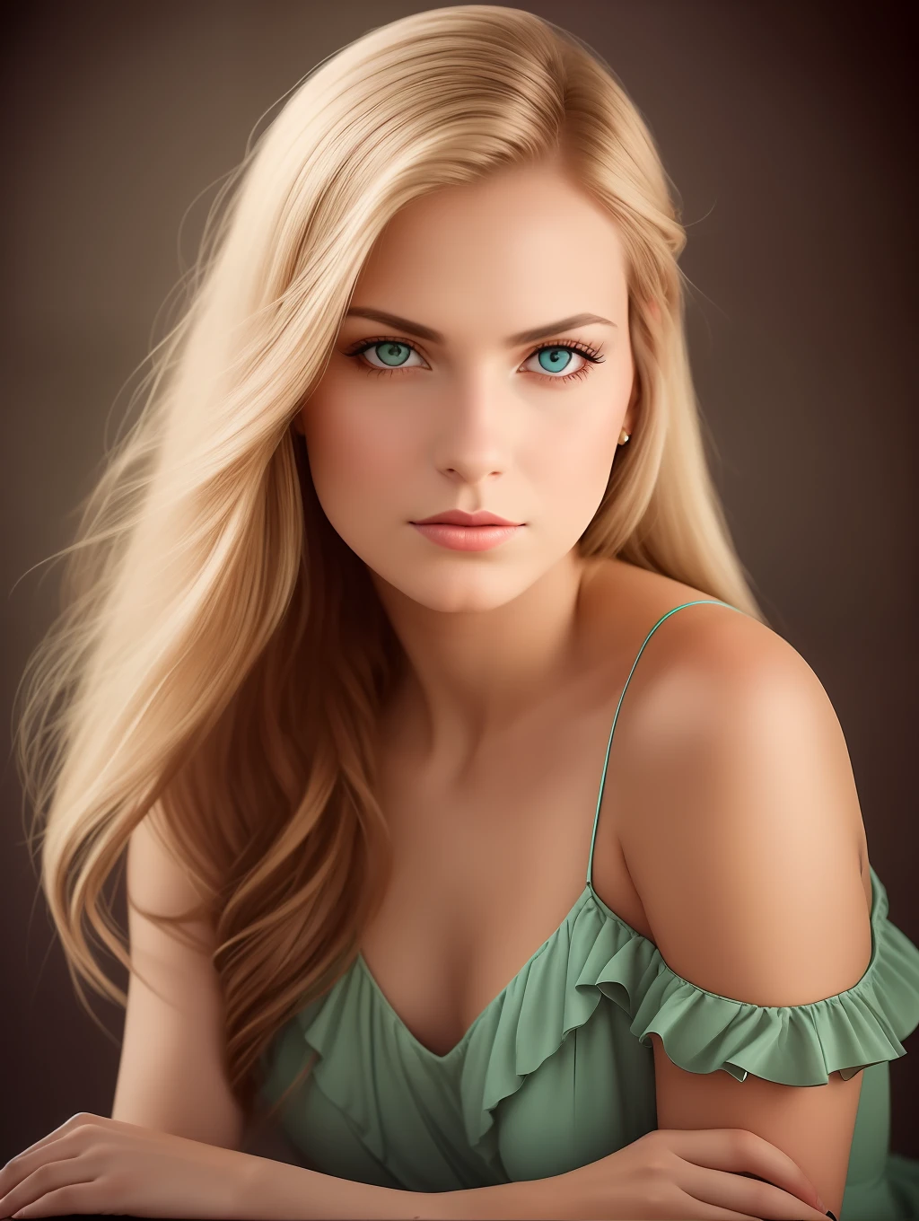 A stunning beautiful woman photography in the style of Edward Steichen and Annie Leibovitz