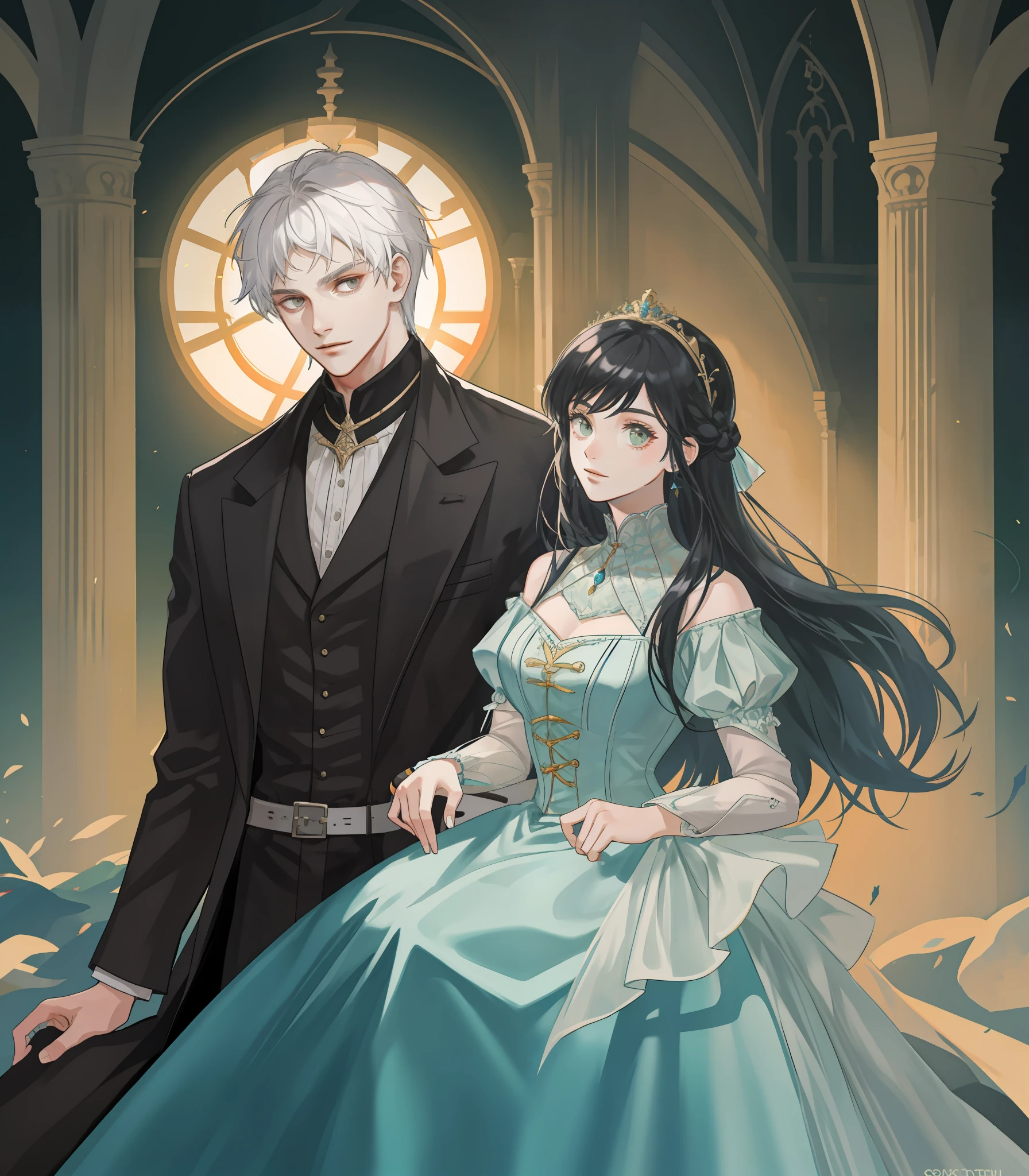 Short white hair
