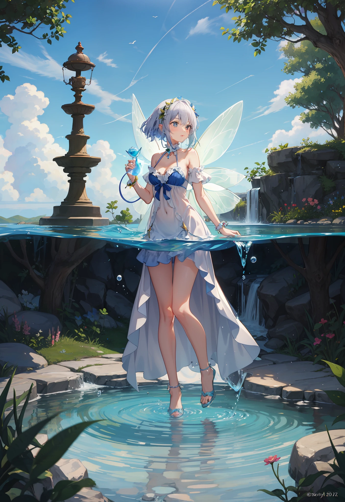 A fairy guardian of a water spring that grants immortality