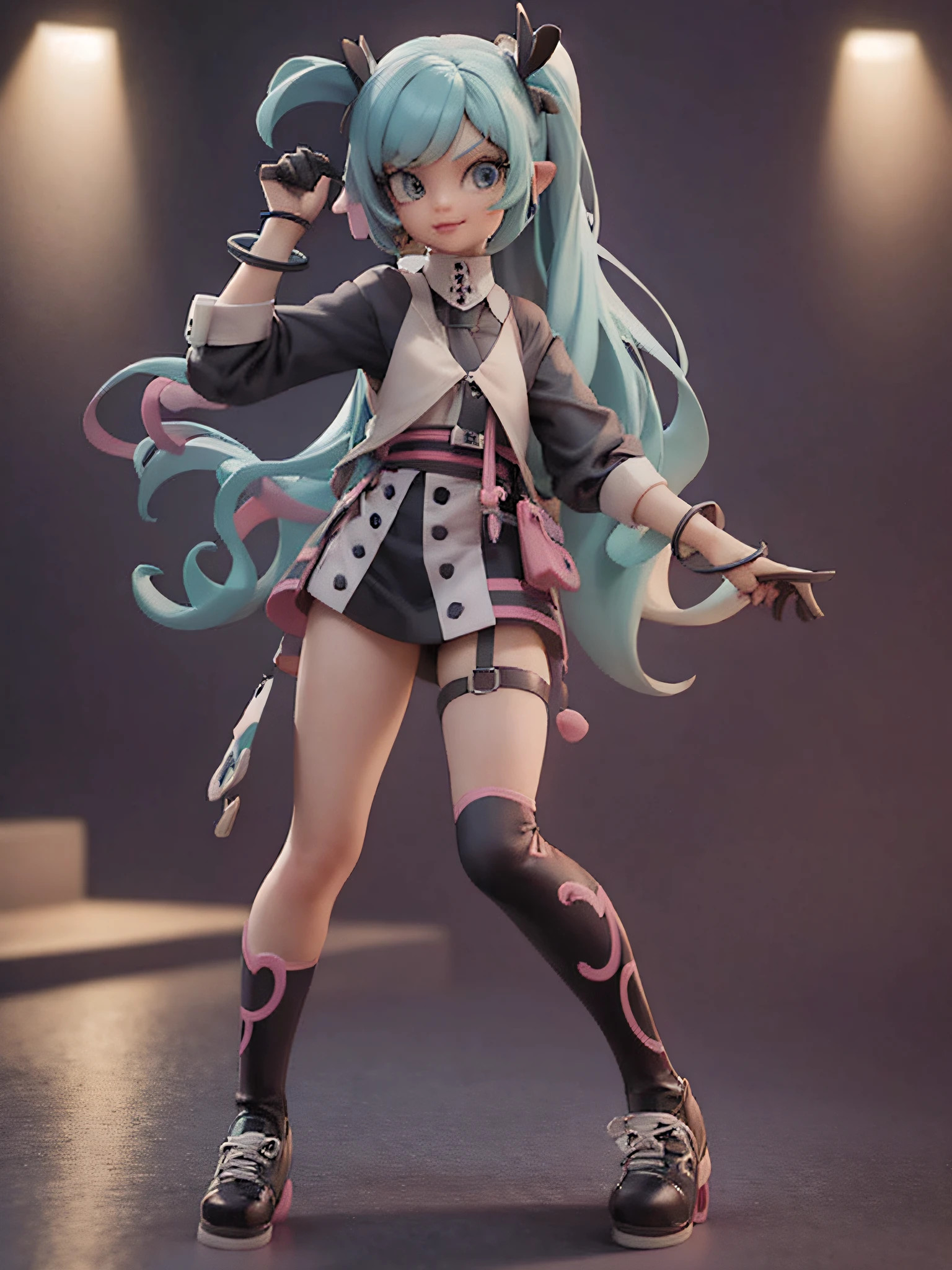 um close up de uma figura de brinquedo de uma ****** em um skate, 3 d render stylized, anime estilizado, 3 d character art, anime styled 3d, stylized 3 d, trending on polycount, personagem fofa, design de personagem muito estilizado, candypunk design de personagens, 3 d character, 3d character, Design de personagem estilizado