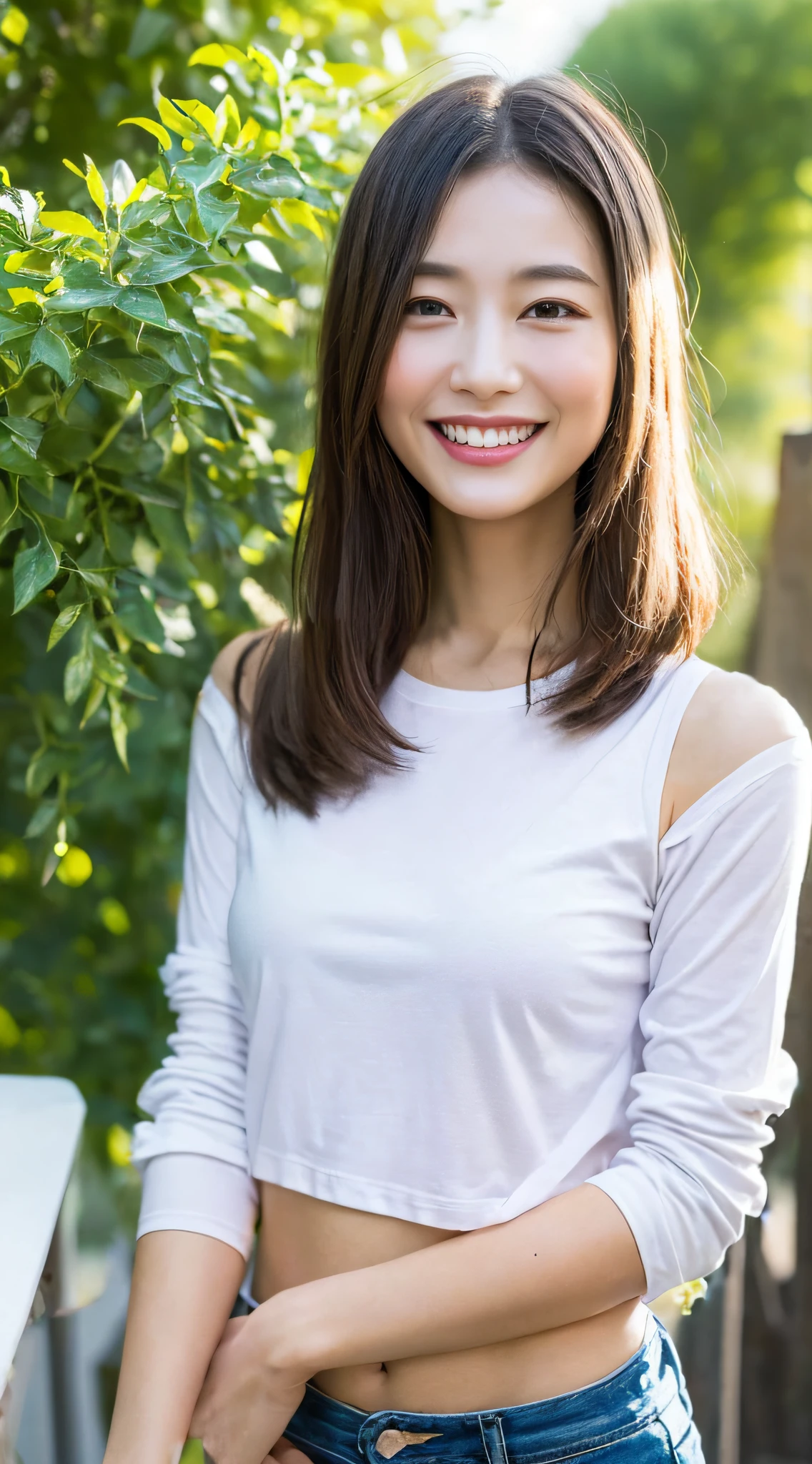 Simple shirt、Half-sleeved、valley、Stomach hidden,