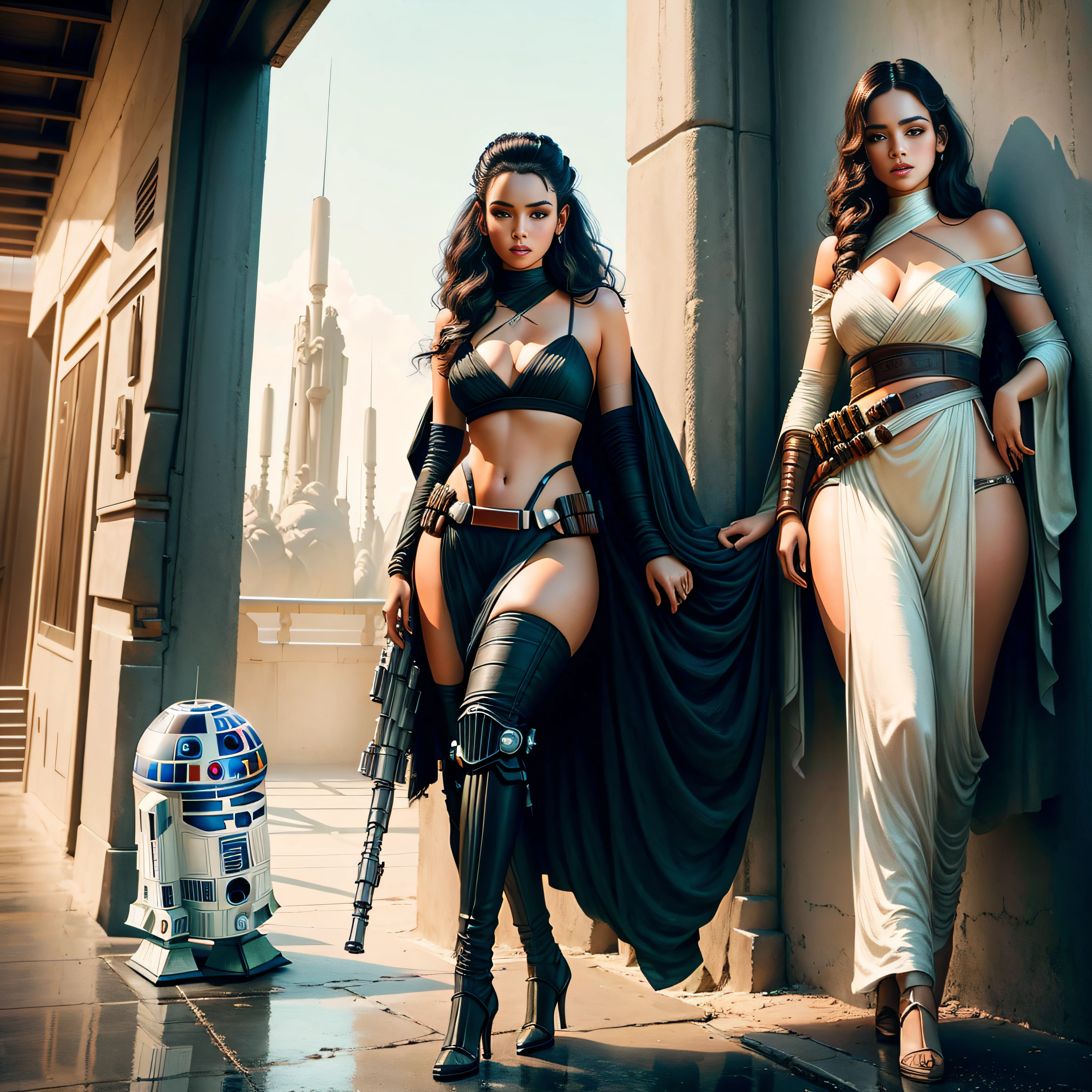 Sun sand hole deep Xwing Conceptual scene "Star Wars Tatooine" R2D2 "Heavy Metal" Devastating Will-o'-the-wisp cyberpunk Mandalorian mature female aesthetics "luis Royo" dazzling slow-motion marchers Cosplay richness decorated:1.37 "Princesse":1.37 "Leia":1.37 "Nathalie Portman":1.37 Pilots jacket cow-boy 38years sunLight luminescence ultra:1.37 pro-Photorealistic:1.37 optimaux:1.37 qualités:1.37 détails:1.37 précis:1.37 reflex:1.37 résolution max perfection gradués nettetés améliorés:1.37 Octane rendues UHD XT3 16K DSLR HDR UnrealEngine5 ombres analogiques:1.37 3dcg corps symétriques athlètes huillantes visages effets pommettes rougeoiements gênés:1.37 eye-liner saphirs beaux:1.37 yeux foncées pupilles noirs bruns opales iris lazulis turquoises bouche ouverte dents sourires évidents coiffures franges courtes:1.3 extatiques:1.37 vestes flottantes fixe excentrique cape lévitante épaules-off shirt lace clavicles white papillotes embroidered bikini strange corsait navy thick leathers breasts varied pointed:1.37 satinés feutres jupe:1.37 soies assortie amples balançant spinelles nombril:1.3 profondeurs:1.37 révélant pubis écarlates pubis-poilus sous-clothing:1.37 taille ceinture-chastity padlock Gold decorated silver agate tied garters thick thighs legs high volumetric stainless steel boots decorated onyx ruby invokes incandescent CGSCOSITY delicate toys Crystalline DoF flying X-Wing (EOS R6 135mm 1/1250s f/2.8 ISO400) R2D2 Mécanisés adaptable Canon-ion jukebox key DoF mannequins dramatic supports Saber straight fully dressed armor heavy chrome metallic flat rune lava bands helmet-antenne Tourmaline glyphes plasma brasses cuivres fullbodye "Darth Vador" background:1.37 équirectangulaire 360 outdoor:1.37 Sahara:1.37 gravures chef-d'work:1.37 tatouage (par Michelangelo) Bruce Weber girls raw:1.37 variées:1.37 nsfw:1.37 etc.