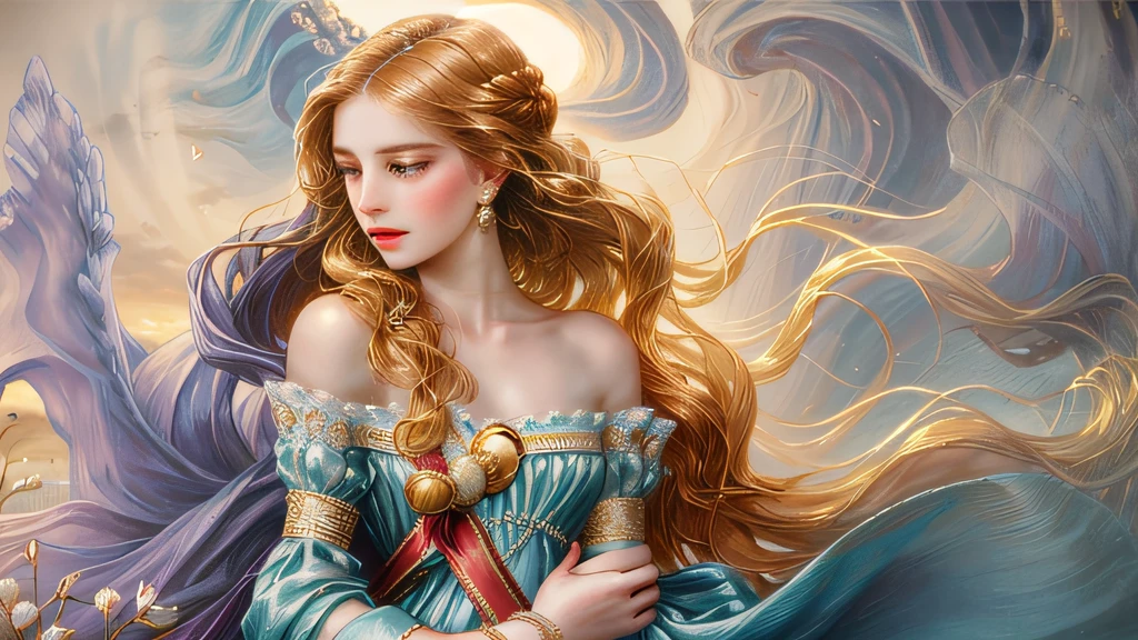 a Full Body Shot of a Beautiful Queen with Wavy Black Hair Sitting on a Blue Throne, 8k Intricate, Elegant, Highly Detailed, Majestic, Digital Photography, Artwork by Artgerm and Ruan Jia and Greg Rutkowski Surreal Filigree Blue Butterfly Painting, (work -prima, side lighting, beautiful finely detailed eyes: 1.2 ), hdr