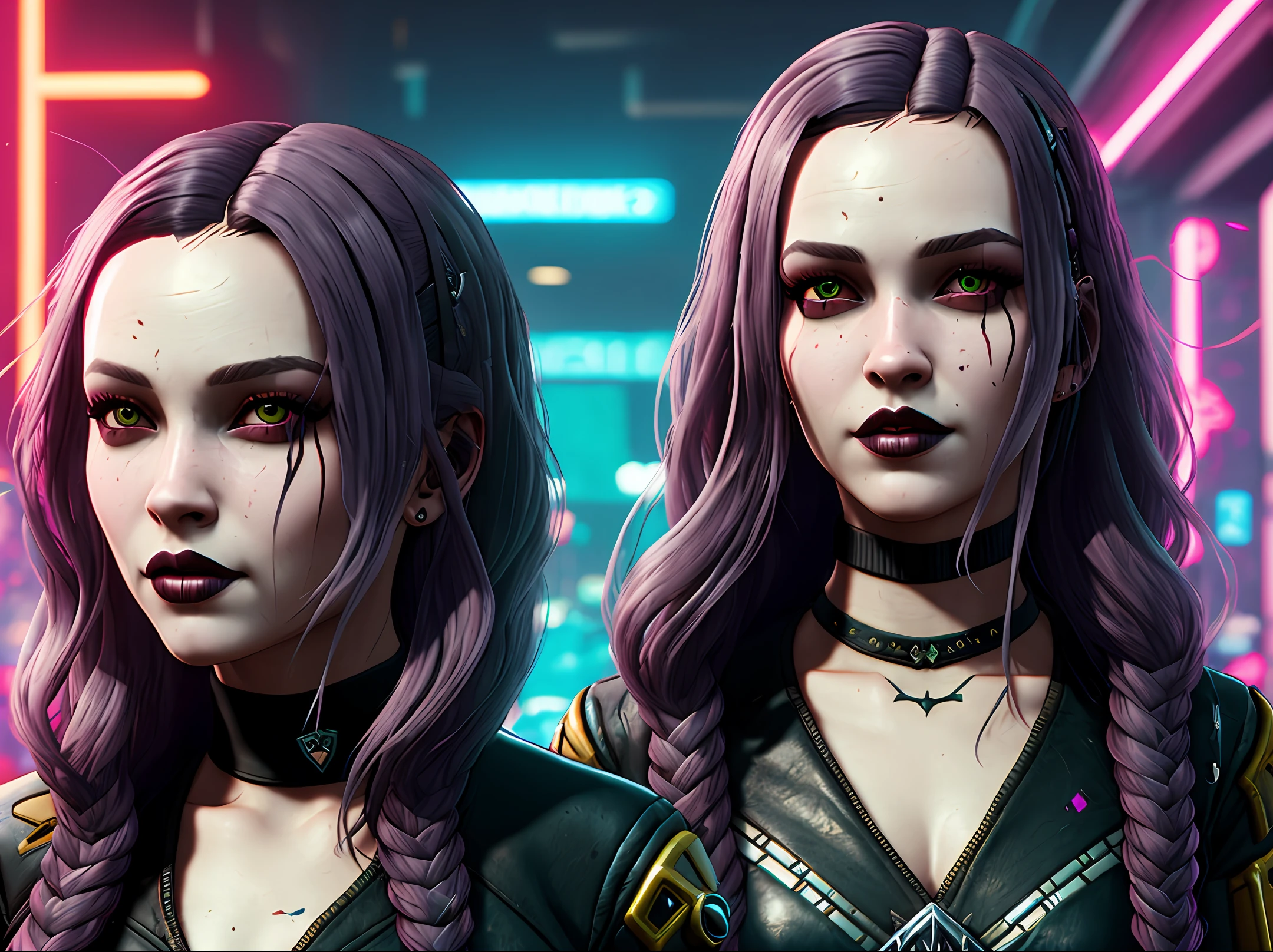 Style of cyberpunk 2077, Wednesday addams, brands, gothic, beautiful art, realistic, High Quality, JennaO