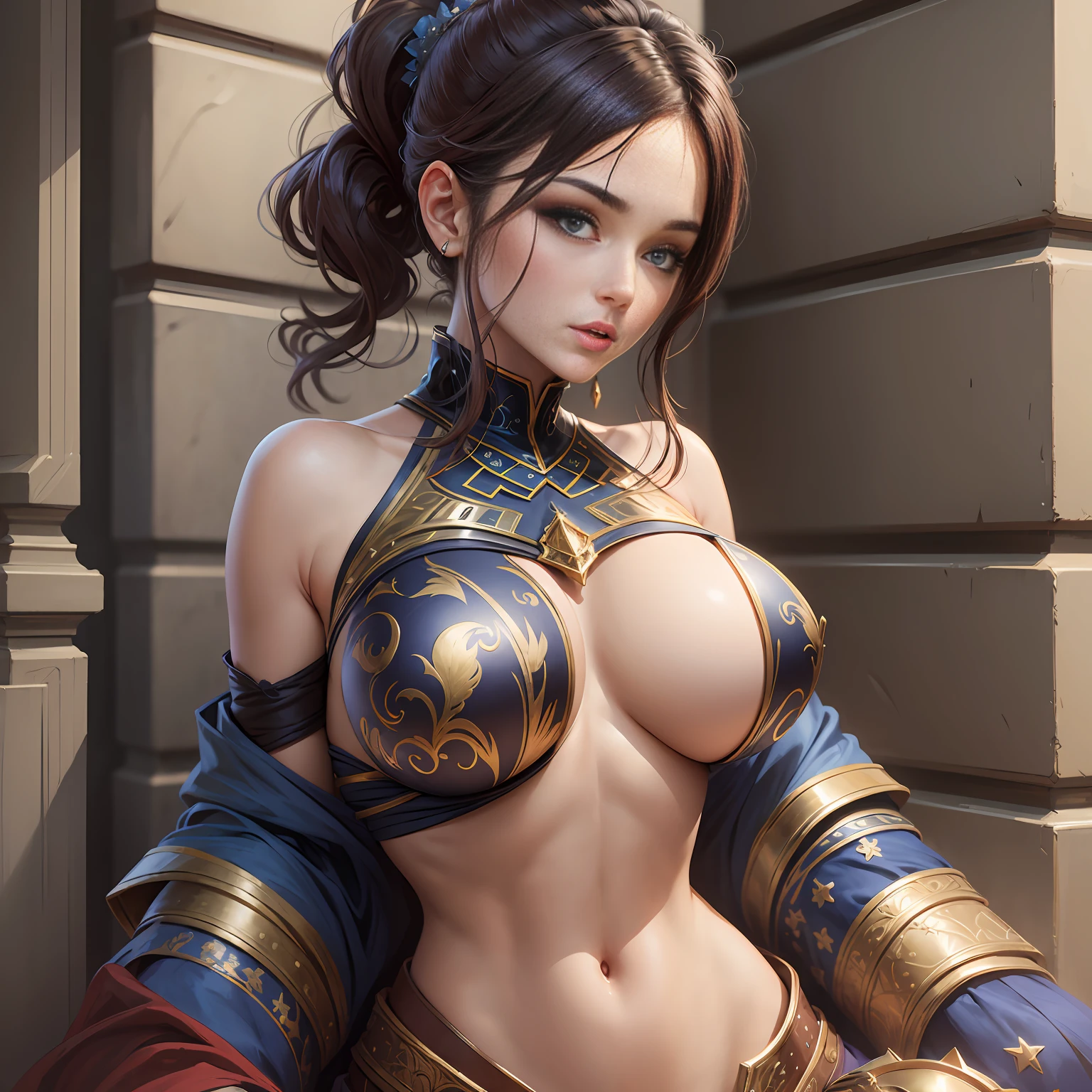 Shukezouma, shuimobysim, master piece, best quality, official art, 8k wallpaper, highly detailed, illustration,, beautiful eyes, soft smile, hold sword, medium breasts, paint wash painting, dance --auto