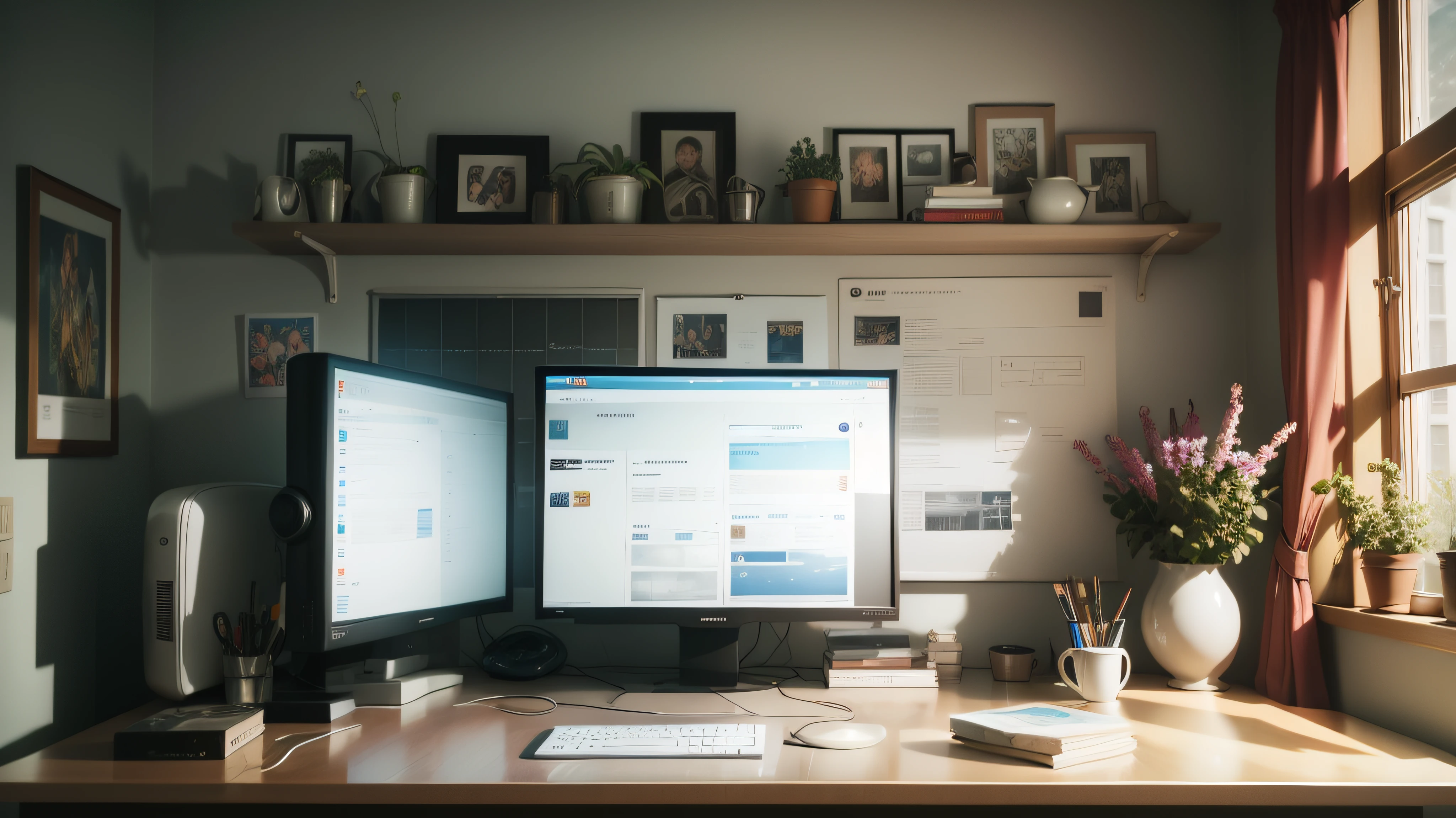 modern office 3d, realistic, 4k