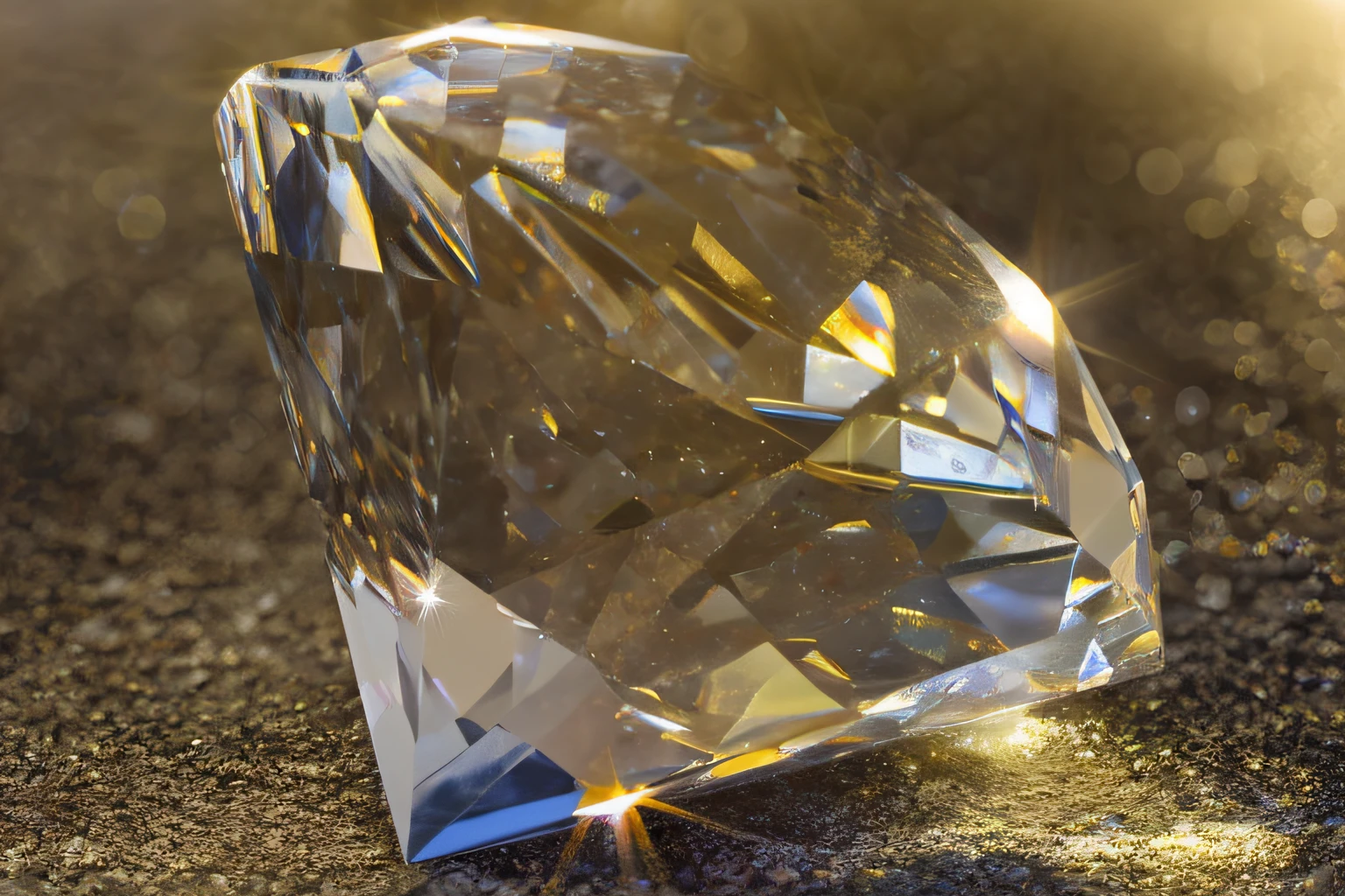 a close up of a diamond on a black surface with sunlight, diamantes brilhantes e cintilantes, prismas de diamante, grandes diamantes, cinzas cristal, crystal refraction of light, cristal refrativo, cristal transparente, Muitos diamantes descobertos, diamante, Joia deslumbrante no punho, facetado, feito de diamante, imagem super detalhada, cristais cintilantes, Cristais e diamantes, material de cristal