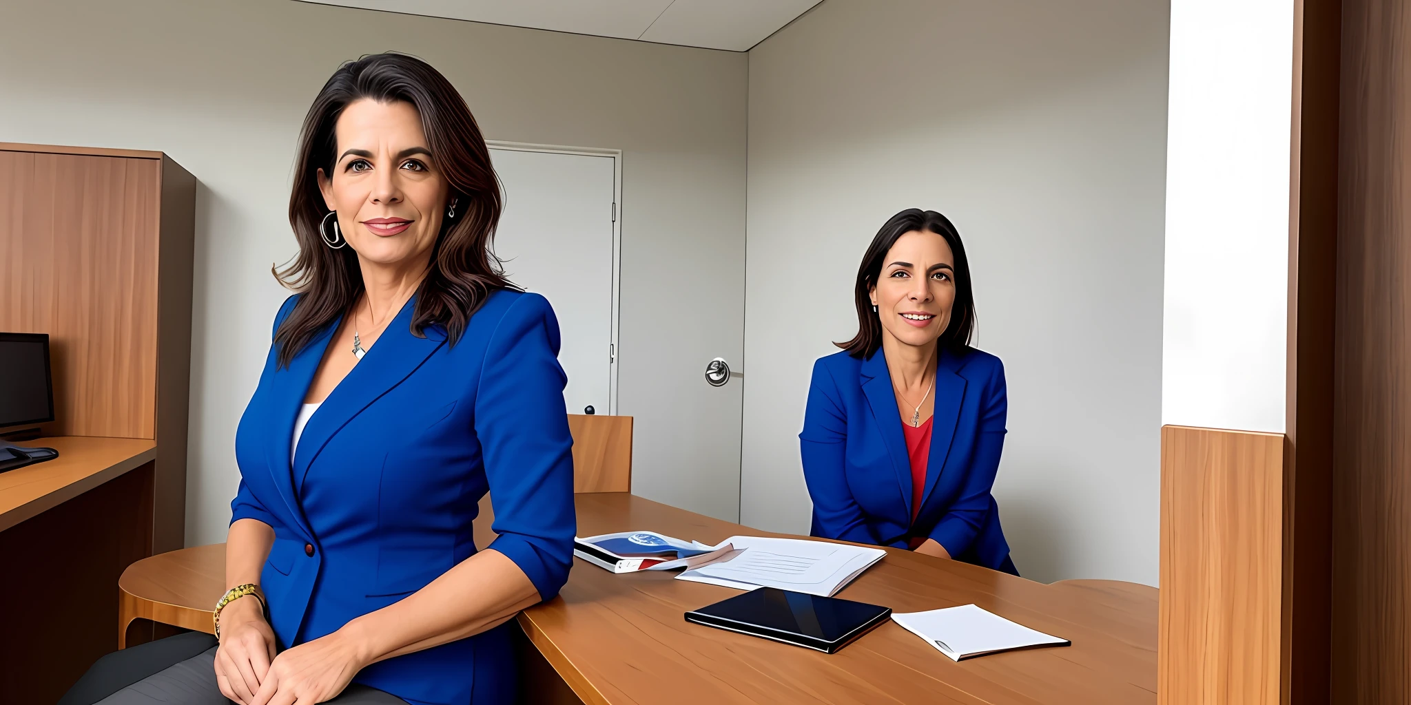 Retrato de uma mulher de 35 anos empresária sentada em sua cadeira de ceo