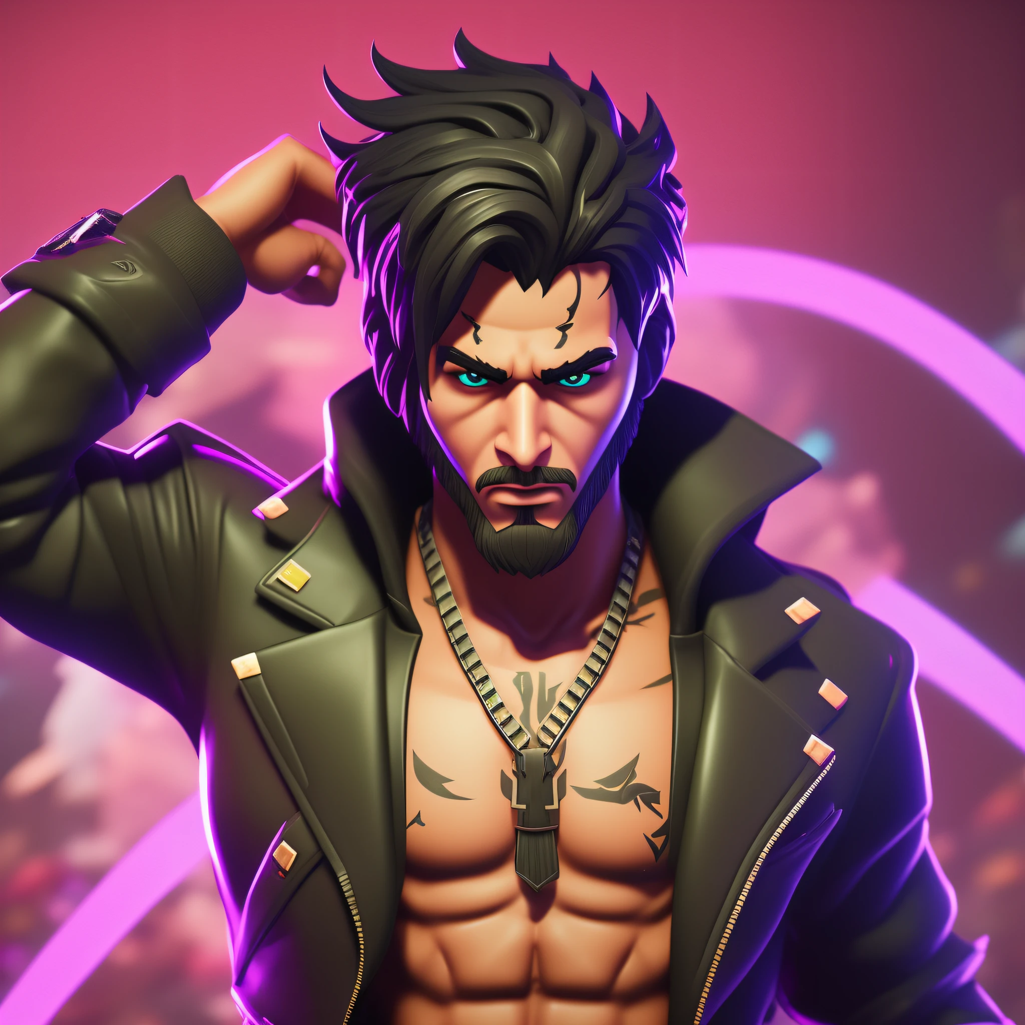 personagem masculino estilo Fortnite, ultra detalhado cyberpunk, obra-prima- extramamente detalhado