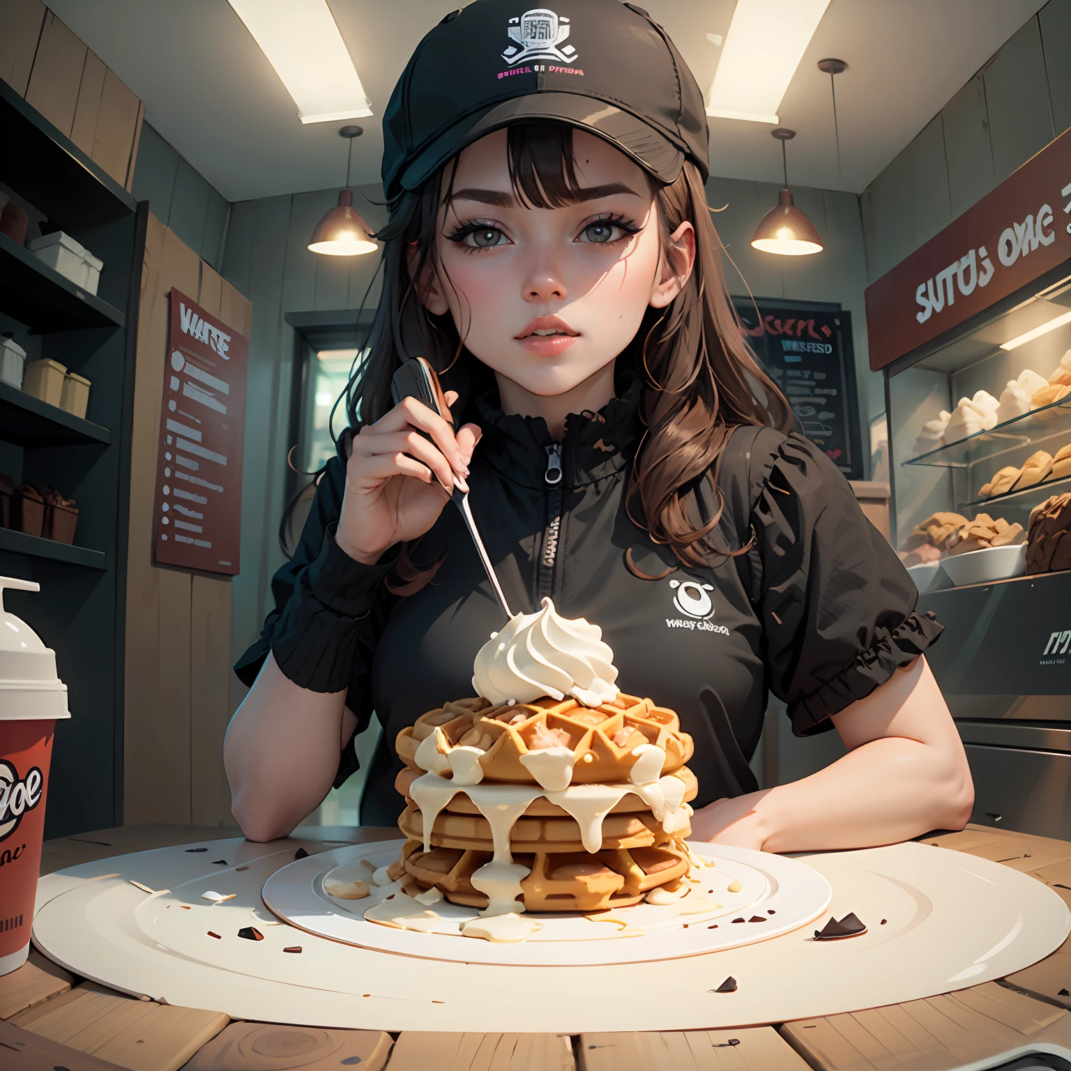 create a brand logo for a waffle shop --auto