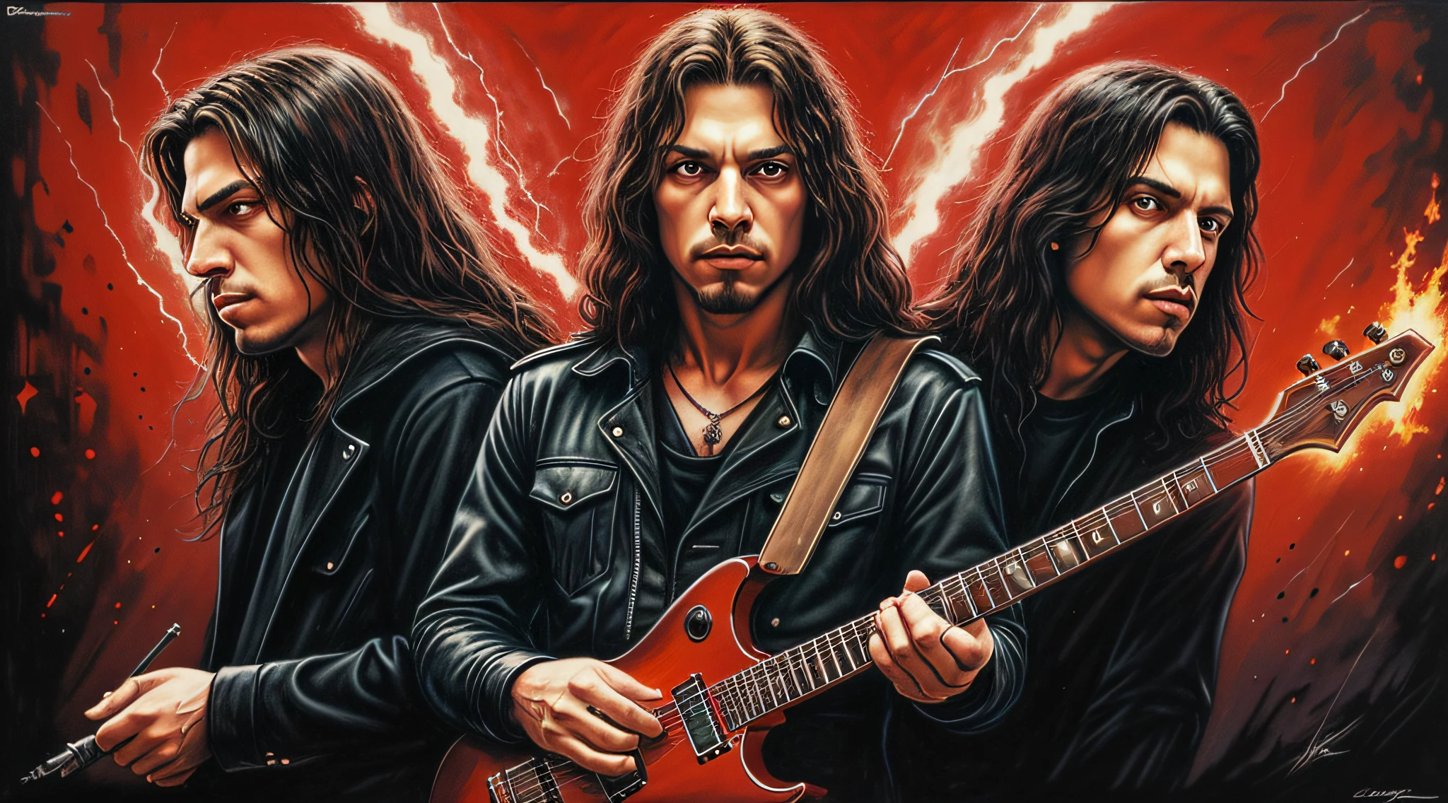 a group of men standing next to each other in front of a red background, Metallica, sol ofuscante, luz esquerda, donzela, Megadeth, Donzela de Ferro, Borda a Borda, mestre de fantoches, Foto promocional da banda de rock pesado, desconhecido, Caparison, red lighting on their faces, bigorna, drew struzan tomasz alen kopera, estrela do rock, menacing