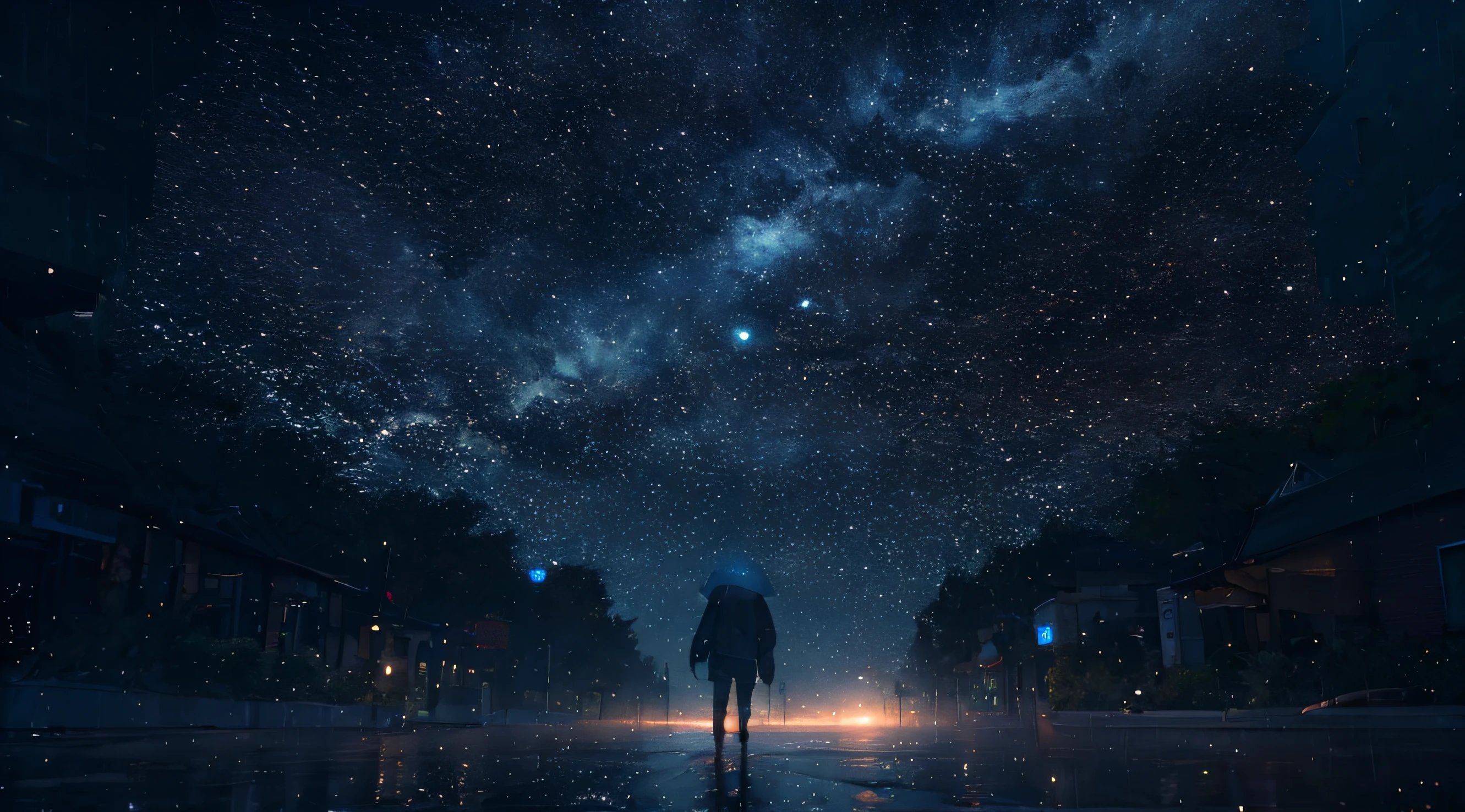 A woman is standing in the middle of a dark street with a light shining on her, em uma chuva de estrelas, concept art wallpaper 4k, Conceito Arte Digital, 3 d render beeple, Sobre a CGSeportence, cinematic beeple, CGSetnation ), Artgem e Beeple Masterpiece, CGSetnation 8k, CGSetnation 8 k, CGSetnation 8k, concept art 4 k