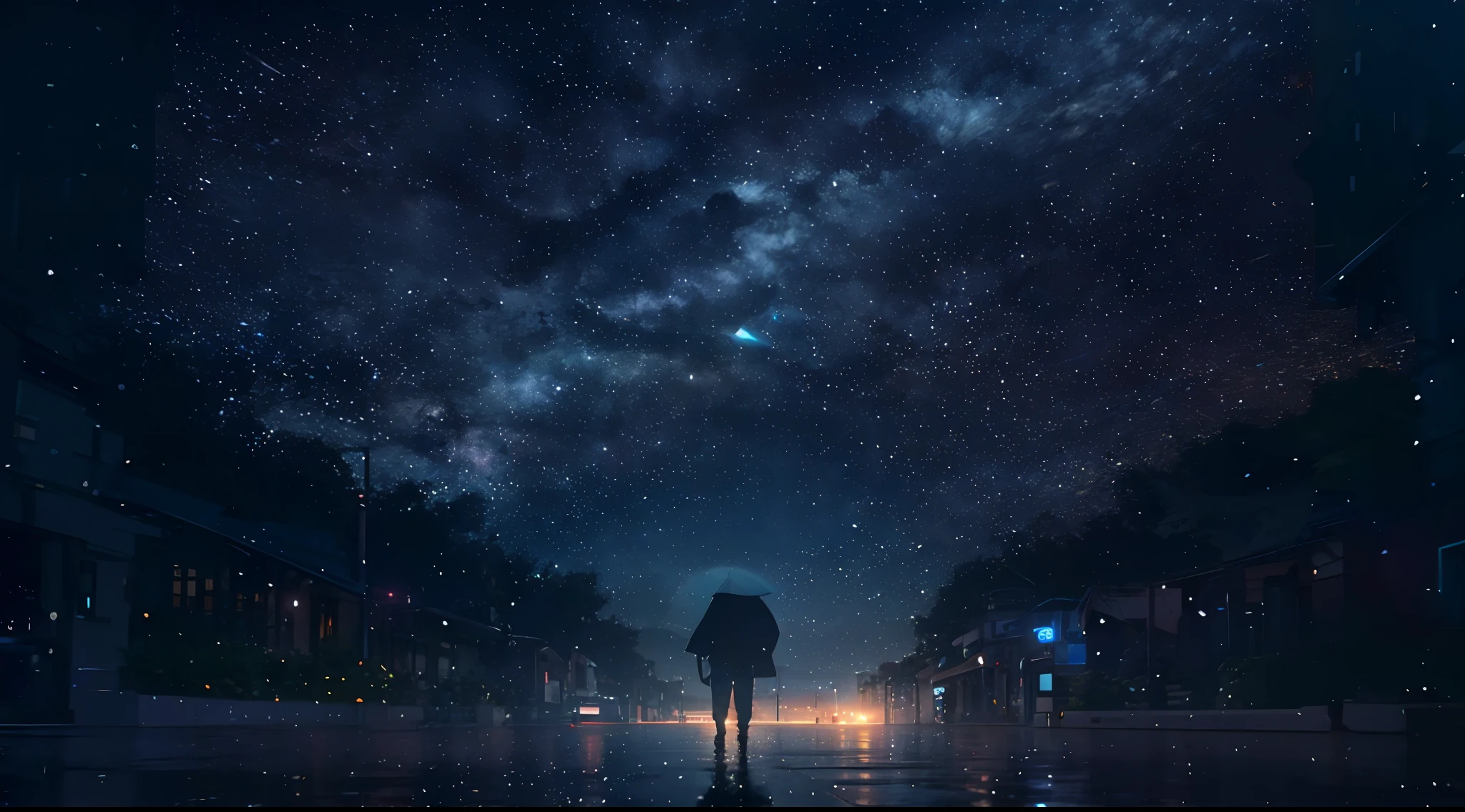 A woman is standing in the middle of a dark street with a light shining on her, em uma chuva de estrelas, concept art wallpaper 4k, Conceito Arte Digital, 3 d render beeple, Sobre a CGSeportence, cinematic beeple, CGSetnation ), Artgem e Beeple Masterpiece, CGSetnation 8k, CGSetnation 8 k, CGSetnation 8k, concept art 4 k