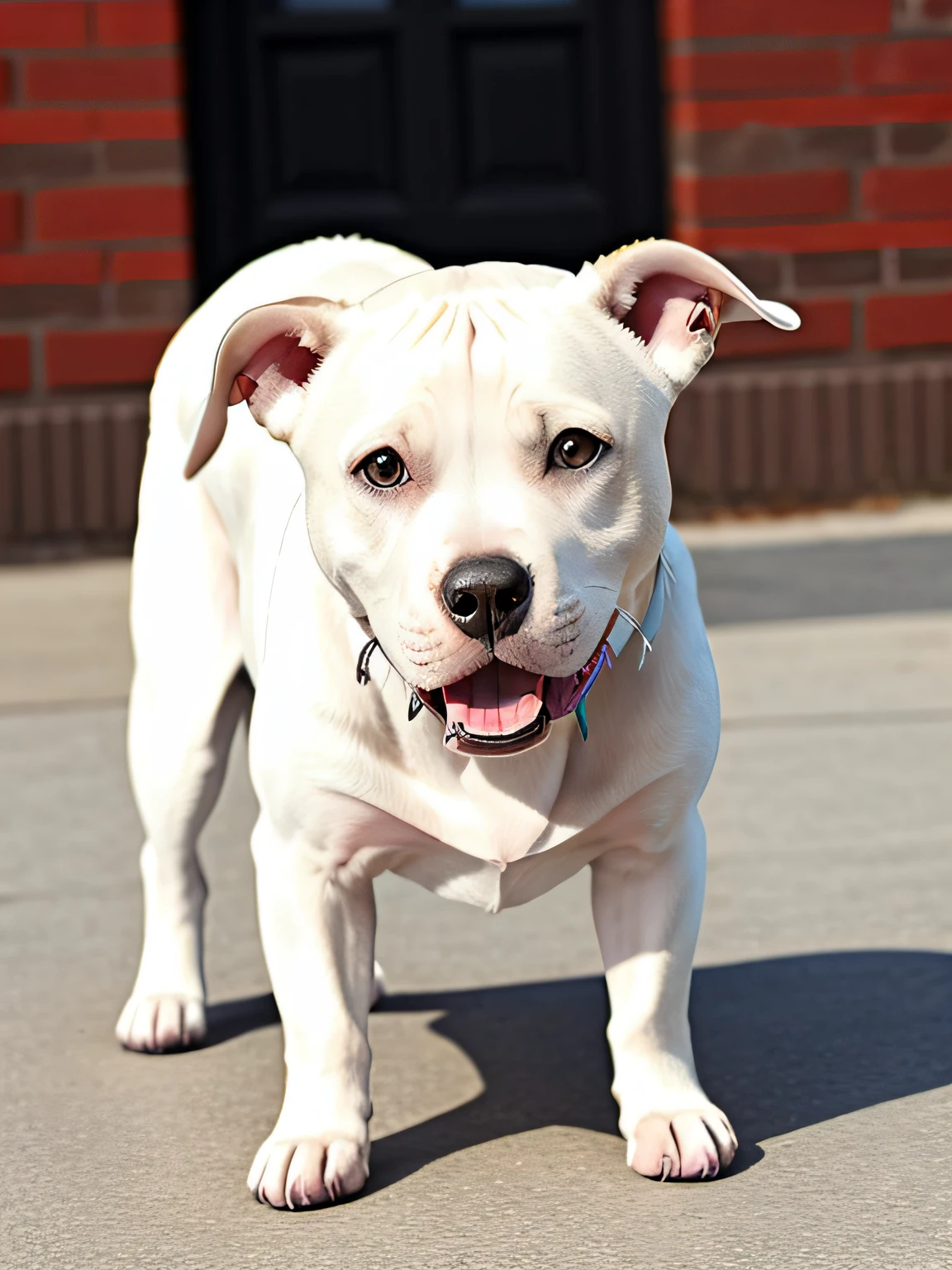 ferocious white pitbull