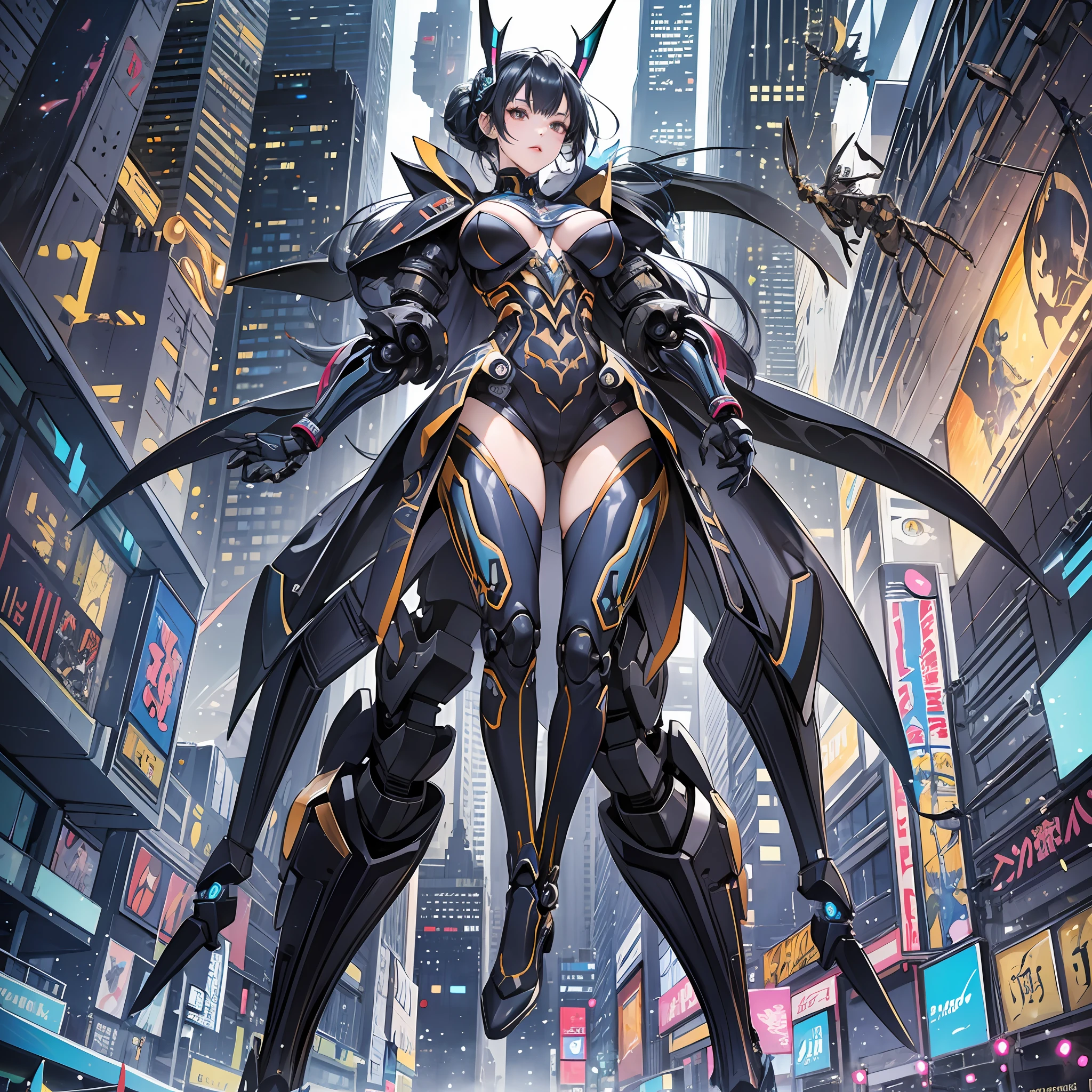 Woman in a costume in the color of Cerambycidae, best anime 4K wallpapers, full body, cyberpunk Cerambycidae, mechanized Valkyrie girl, biomechanical, highly detailed Artgerm based on Cerambycidae, cyborg Cerambycidae, anime style 4K, Cerambycidae