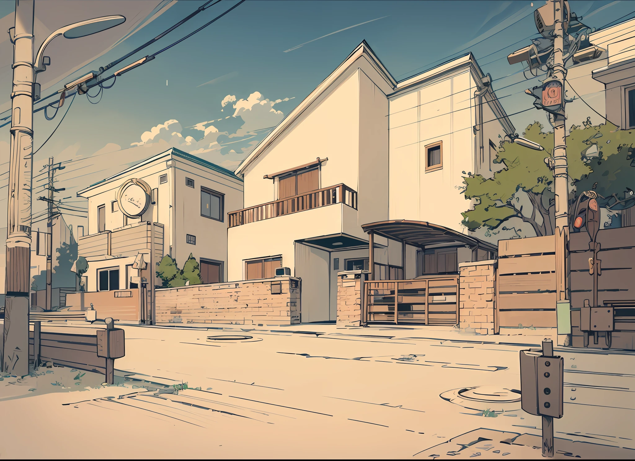 (Masterpiece、、sthe highest qualit)、Anime Background、daytime、Rain sky、