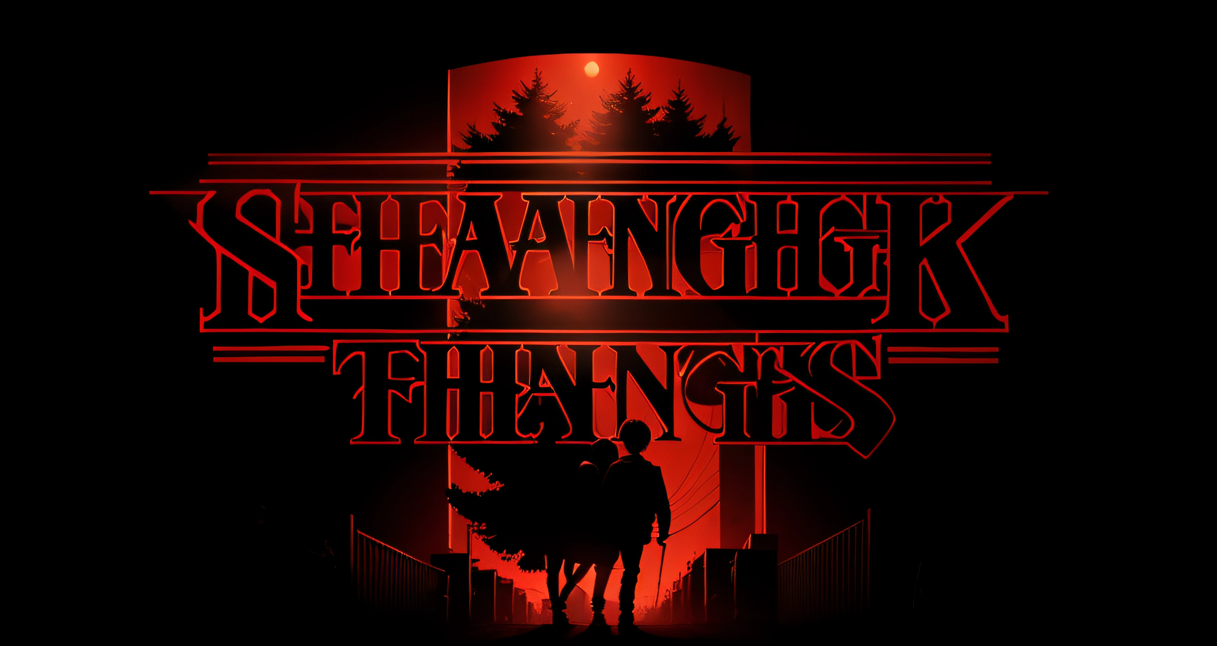 stranger things, logo, designer, red, dark --auto