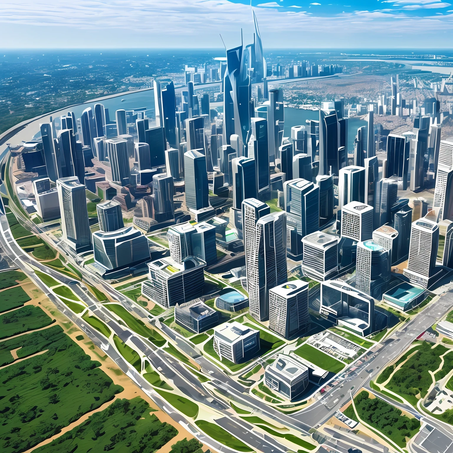 A city of the future with advanced technology --auto