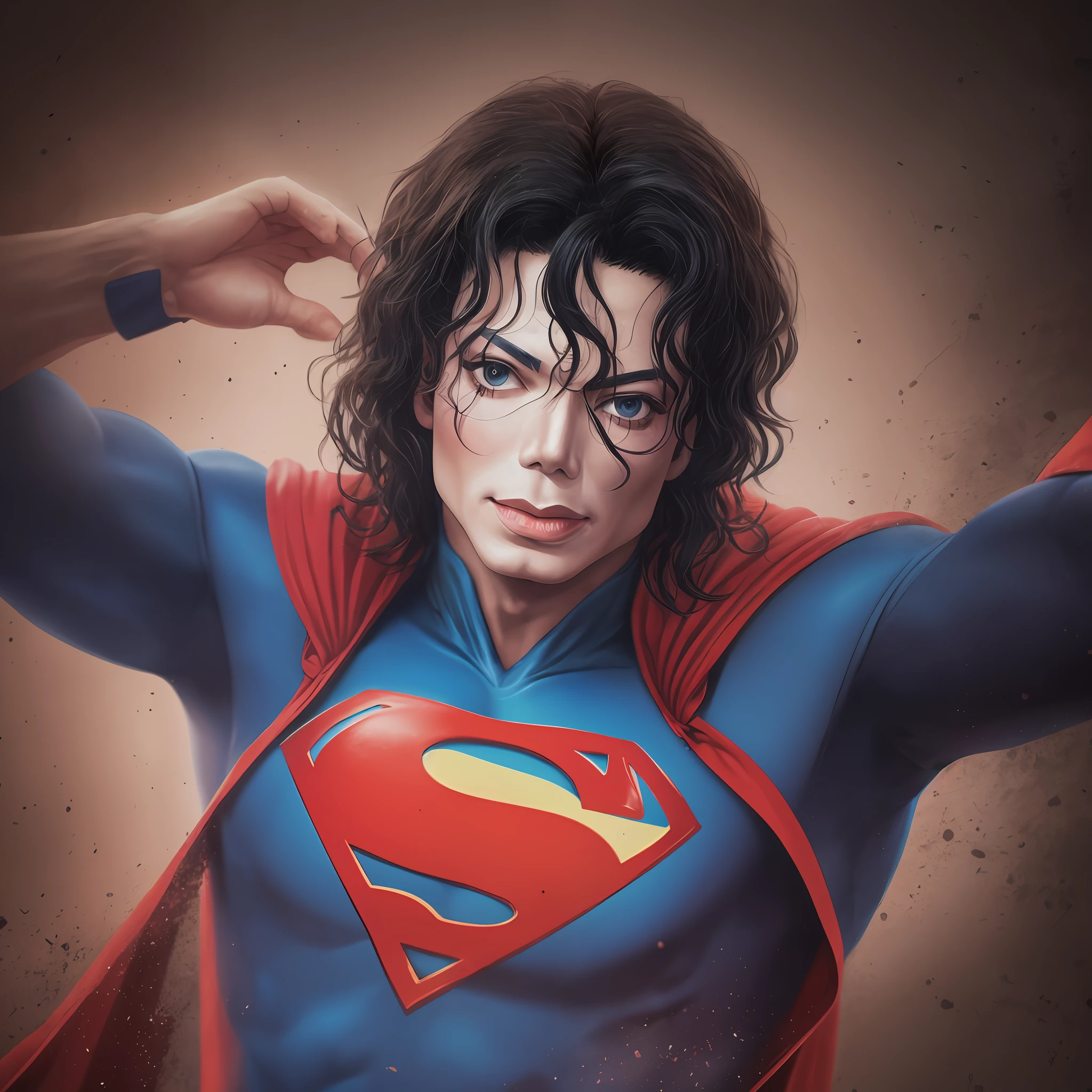 Michael Jackson superman realista, 4k.