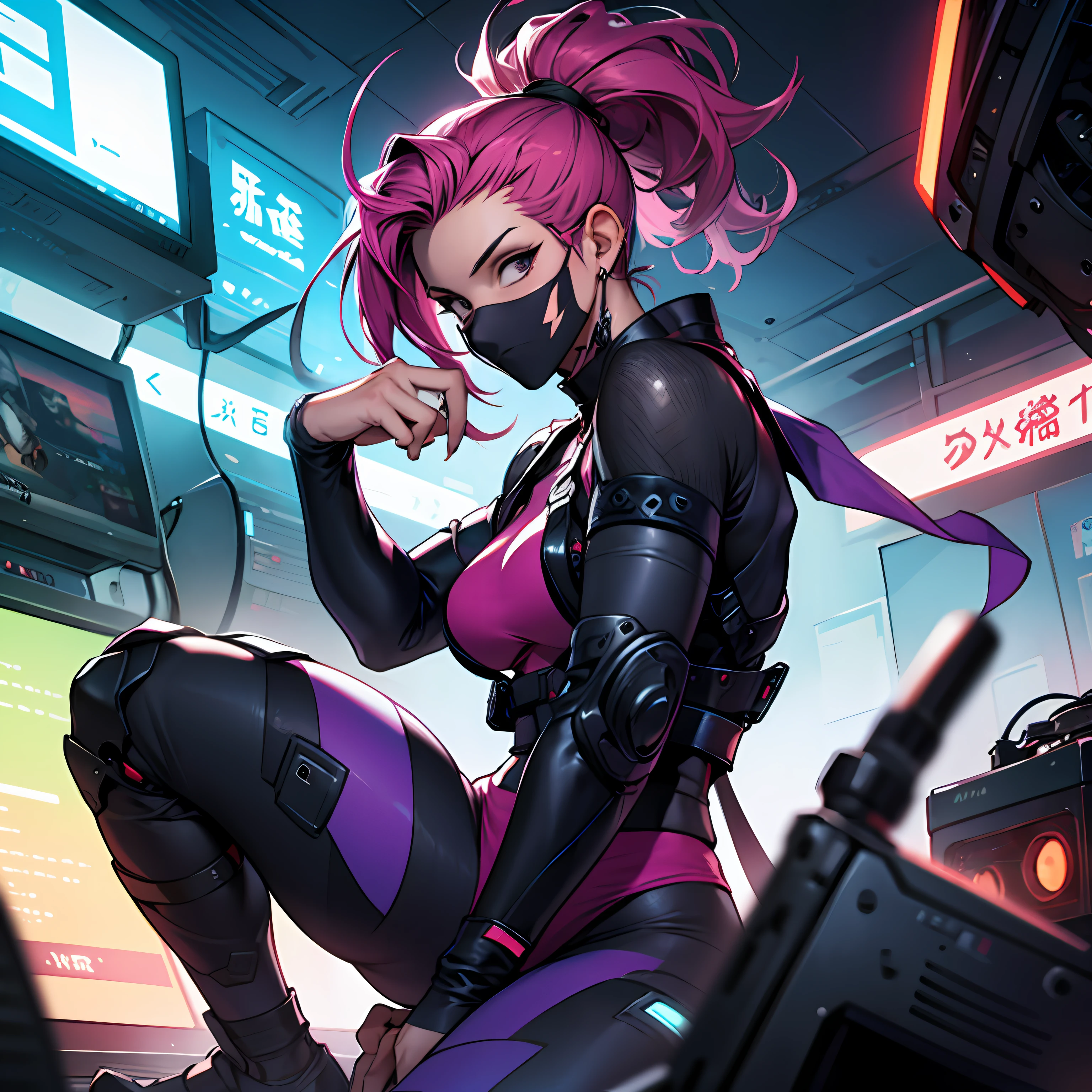 ninja mulher estilo cyberpumk --auto