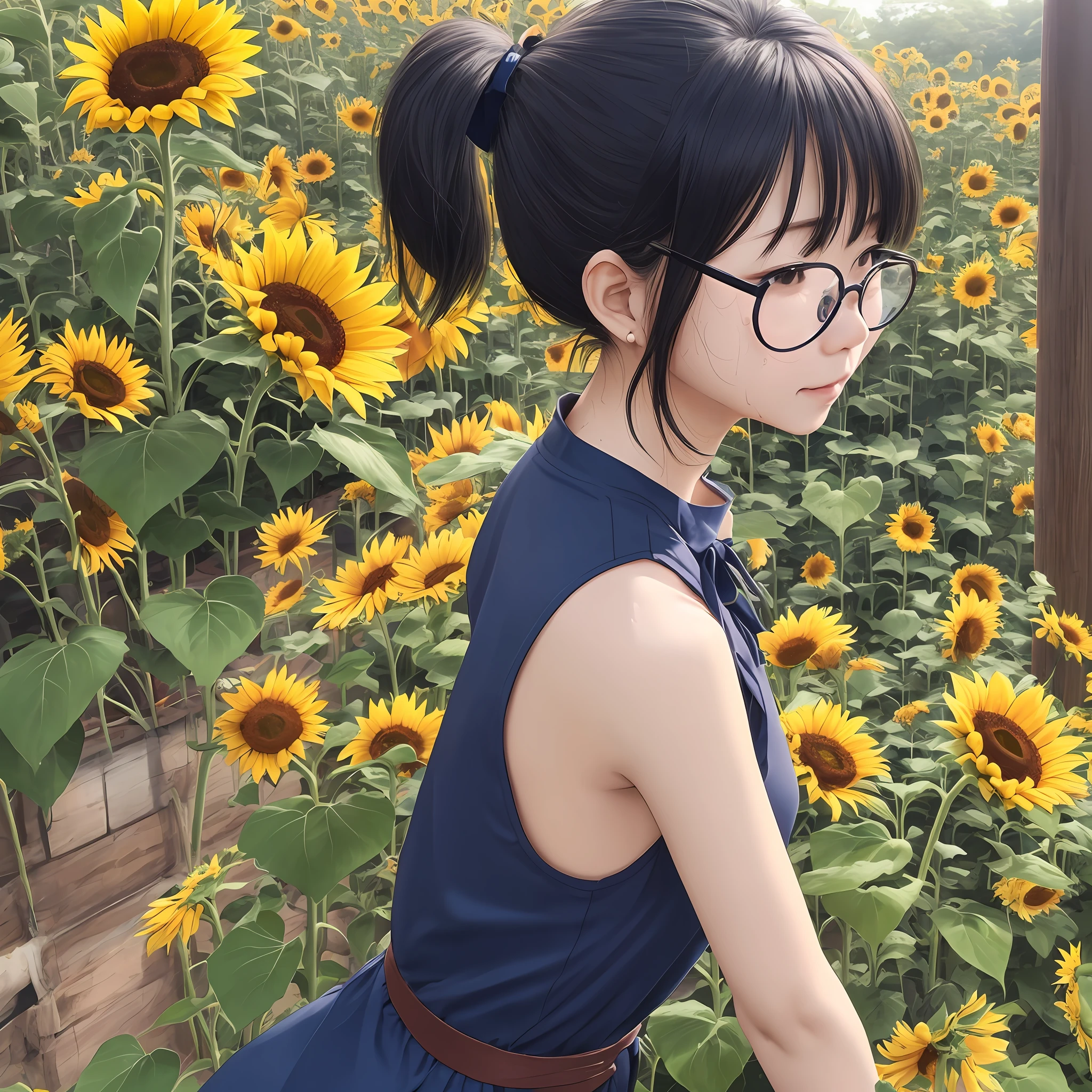Japan persons oppai、glasses、1 8歳、Sleeveless dress((navy blue)、(Knee-length dress))
1人(akiko takase、Kazue Kato、、Aya Takano、etsuko miura、Zhenzi、tsugumi ohba、chiho、Rinko Kawaichi、Takeyuki Kanda)、
身長158cm、体重53kg、バスト83cm(D cup)、ウエスト61cm、ヒップ86cm、
Personality is naïve、
Shoulder-length black hair((ponytails)、(Sweaty))、bangs、 Sweaty skin
solo 、all body 、Strong sunshine in summer、Sunflowers in full bloom --auto