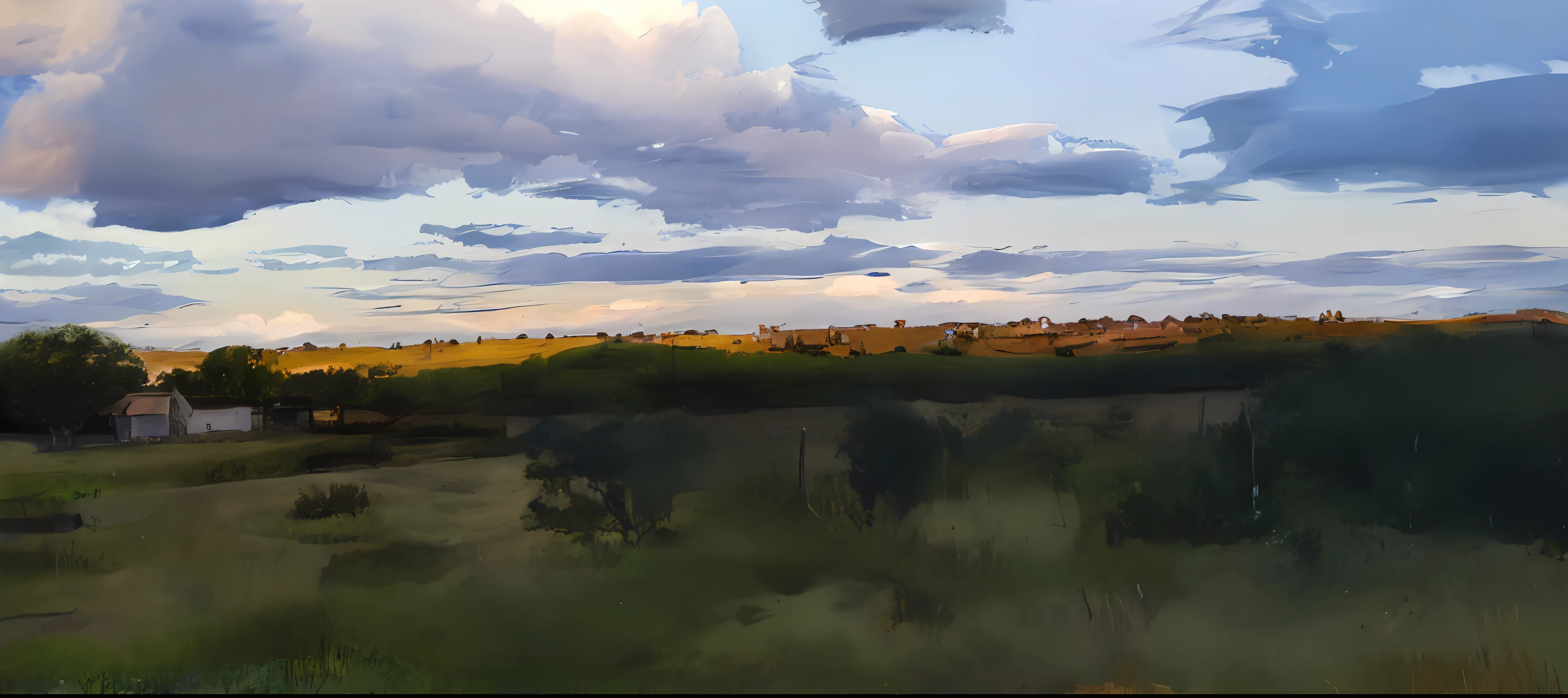 oilpainting of a tuscan landscape, highly detailed, best quality, 8k,modelshoot style, dramatic lighting, rule of third
