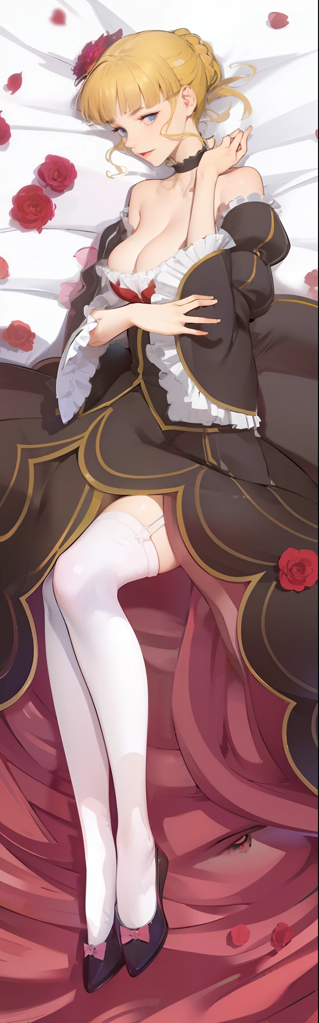 best quaity,Ultra high Resolution,Detailed face,photorealistic, realistic face,
(HDR:1.4), Dramatic, complex background,
crazy detail, complicated detail, Hyper Detail, soft cinematic light, exposure blending, HDR ,Intense light and shadow,beatrice(umineko),bad smiles,Glowing blue eyes,blushed,Huge Tits,Indecent expressions。