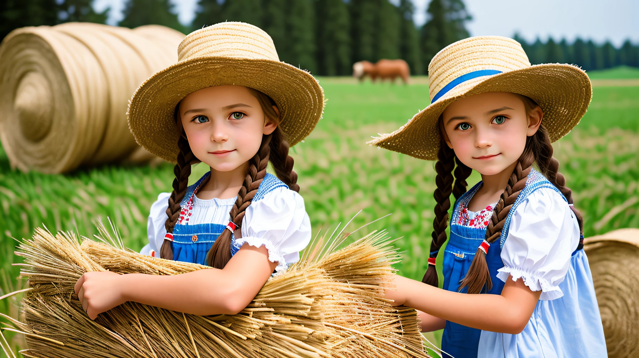 there is a young girl sitting on the floor holding a basket of oranges, wearing orange sundress, girl, cute young girl, cute girl, petite girl, by Juan O'Gorman, wearing a red plaid dress, wearing farm clothes, girl venizian, with straw hat, oranges, red dress and hat, happy girl, wearing a straw hat and overalls