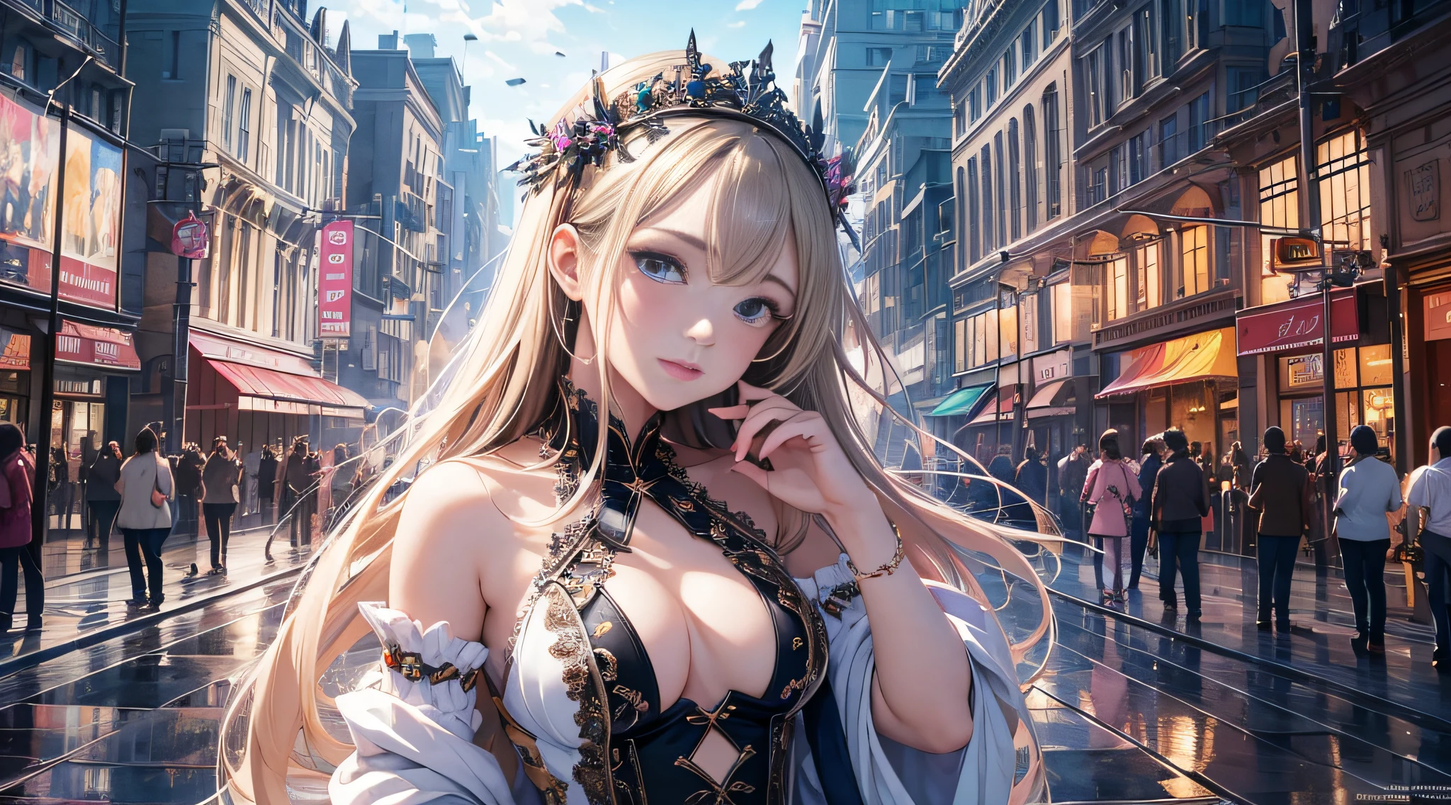 Masterpiece, best quality,young beautiful girl, ultra detailed, official art,unity 8k wallpaper, 

ecstatic expressoom,jubilant,overjoyde,exuberant，

trompe |'oeil, (optical illusion):1.2,

hyper-realistic details, masterful deception，

trick of the eye, astounding craftsmanship