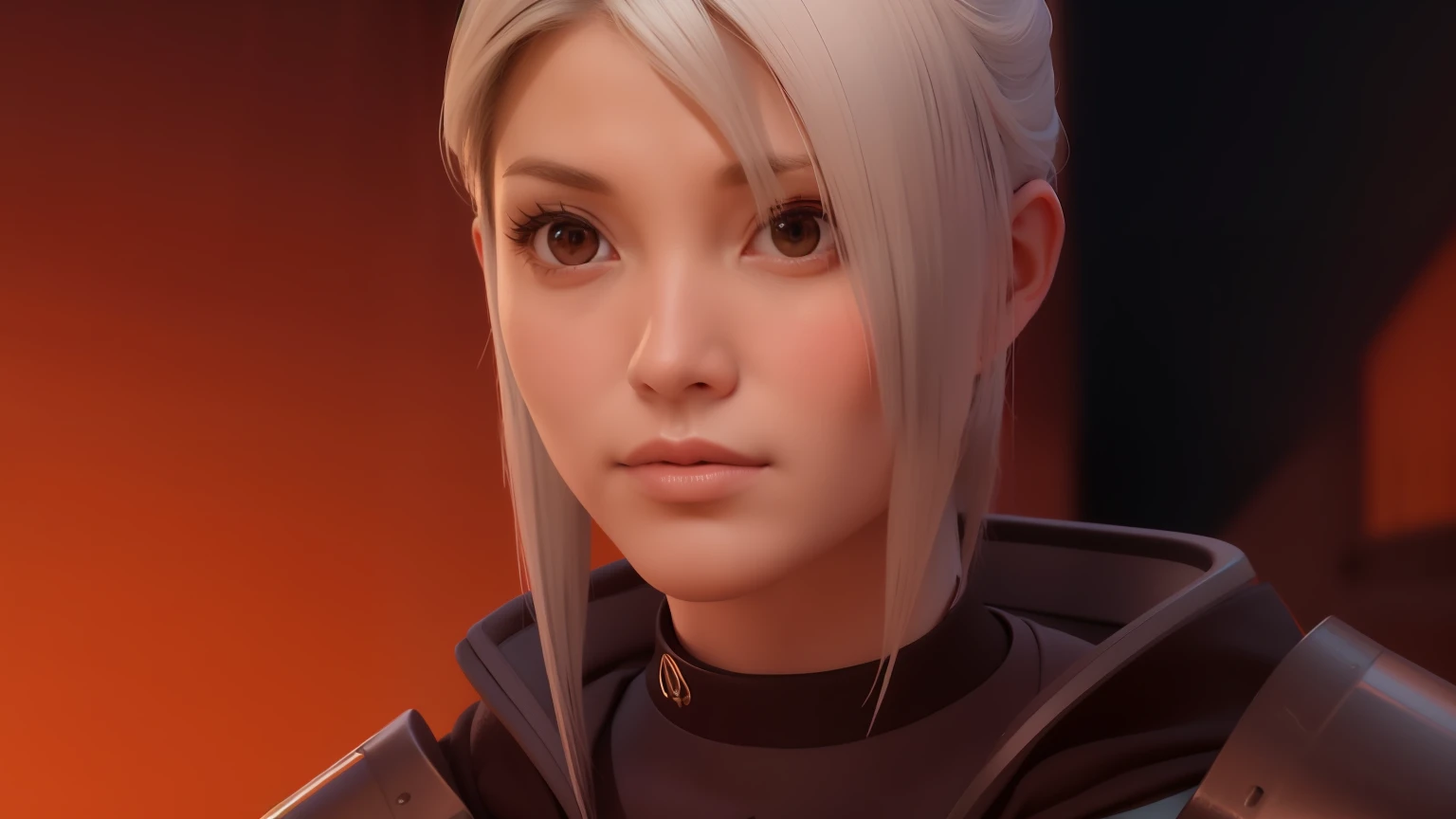 um close em cima de uma pessoa com um cabelo branco e uma camisa preta, closeem cima retrato de personagem, Closeem cima da arte do personagem, Artgerm e Atey Ghailan, Personagem close em cima, Personagem de close em cima, valorant character, Caractere Fechar-em cima, retrato de personagem de closeem cima, De Overwatch, Taliyah, Brigitte, inspirado em Johannes Helgeson, sojourn from overwatch, Motor irreal 3d, personagem altamente detalhado, unreal 5, alto detalhe