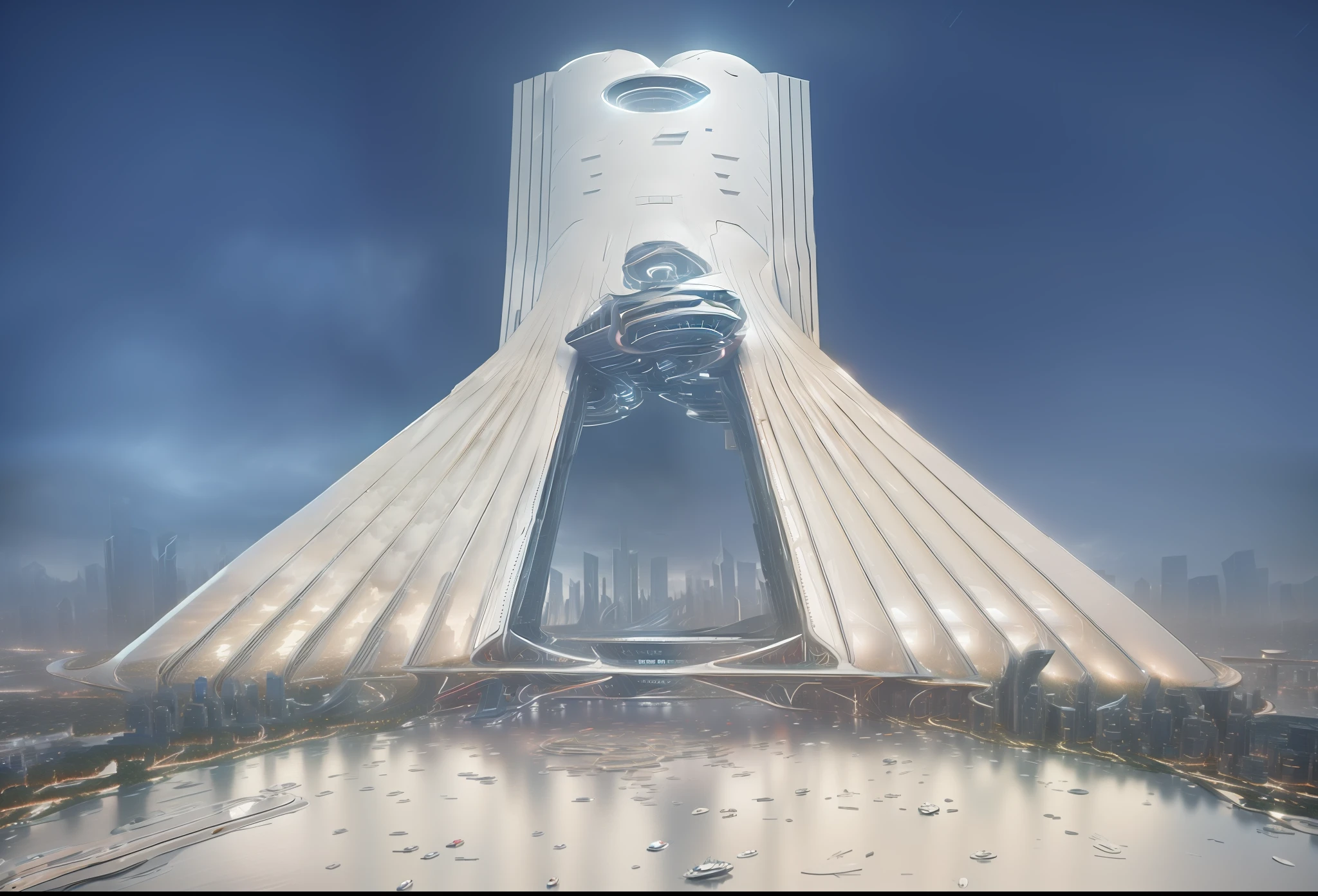 octane render, future high-tech buildings ,Cinematic lighting, futuristic life, cinematic color correction , 4k render, 3d realistic model