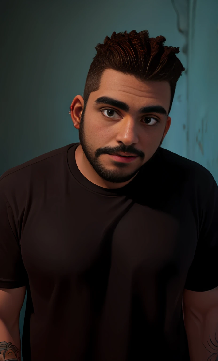 sem brincos nas orelhas, mais barba