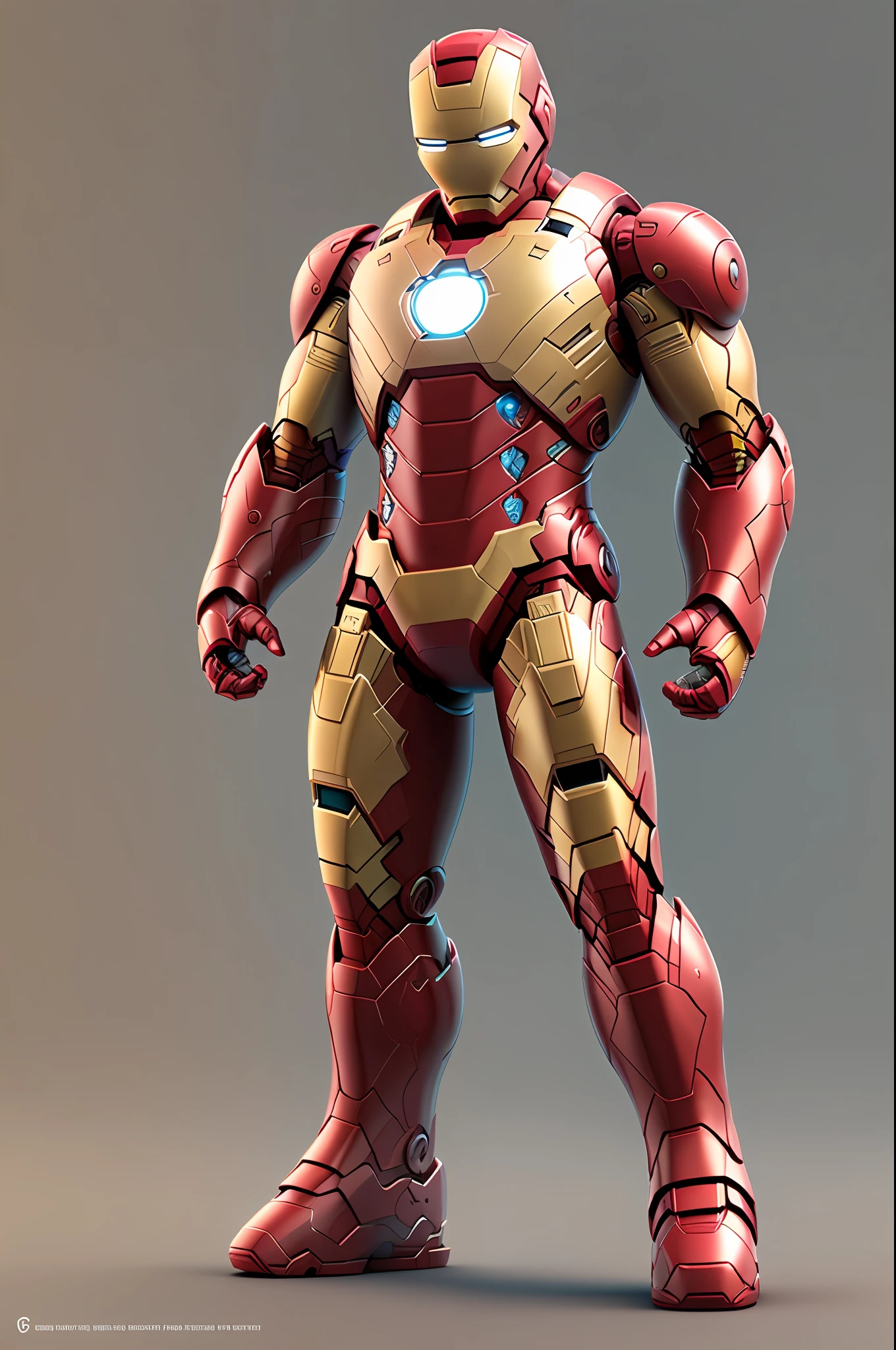 a cute Iron Man Tony Stark toy, standing character, soft smooth lighting, soft pastel colors, Skottie Young, 3D Blender render, polycount, modular constructivism, pop surrealism, physically based rendering, square image --auto --s2