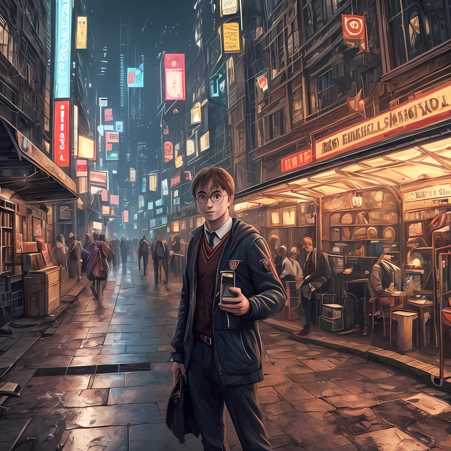 harry potter em cidade cyberpunk --auto
