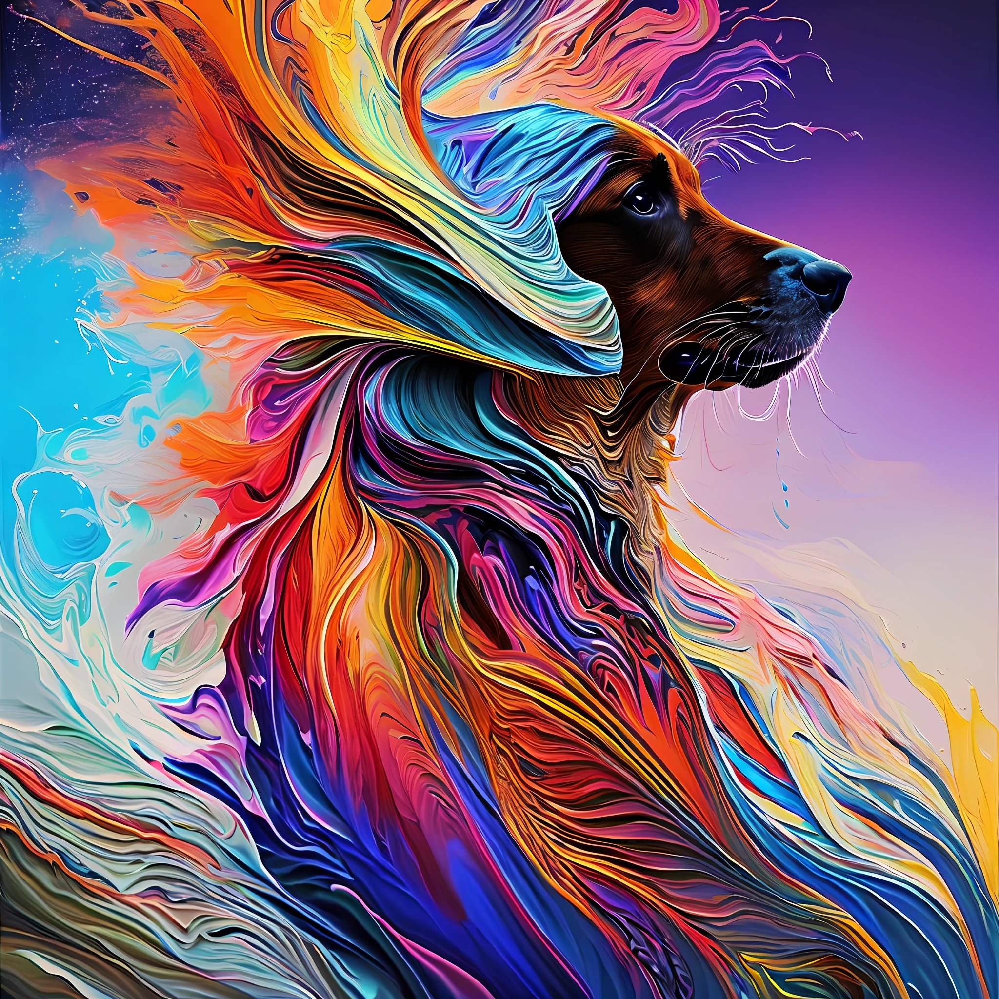 extremely stressed anime dog:human, drinking coffee in a building on fire in the background, masterful playing card border, random Colorful art, oil painting, blue yellow colors, light purple and violet additions, light red additions, intricate detail, splash screen, 8k resolution, masterpiece, artstation digital painting smooth veryBlack ink flow: 8k resolution photorealistic masterpiece: intricately detailed fluid gouache painting: by Jean Baptiste Mongue: calligraphy: acrylic: watercolor art, professional photography, natural lighting, volumetric lighting maximalist photoillustration: by marton bobzert:, complex, elegant, expansive, fantastical, vibrant