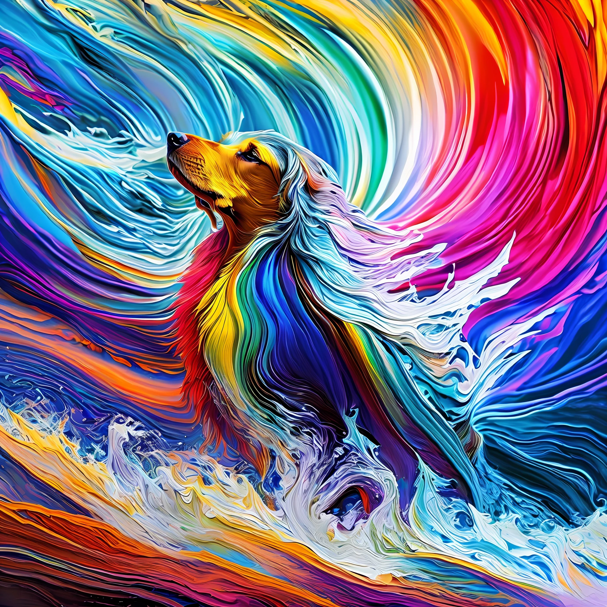 extremely stressed anime dog:human, drinking coffee in a building on fire in the background, masterful playing card border, random Colorful art, oil painting, blue yellow colors, light purple and violet additions, light red additions, intricate detail, splash screen, 8k resolution, masterpiece, artstation digital painting smooth veryBlack ink flow: 8k resolution photorealistic masterpiece: intricately detailed fluid gouache painting: by Jean Baptiste Mongue: calligraphy: acrylic: watercolor art, professional photography, natural lighting, volumetric lighting maximalist photoillustration: by marton bobzert:, complex, elegant, expansive, fantastical, vibrant