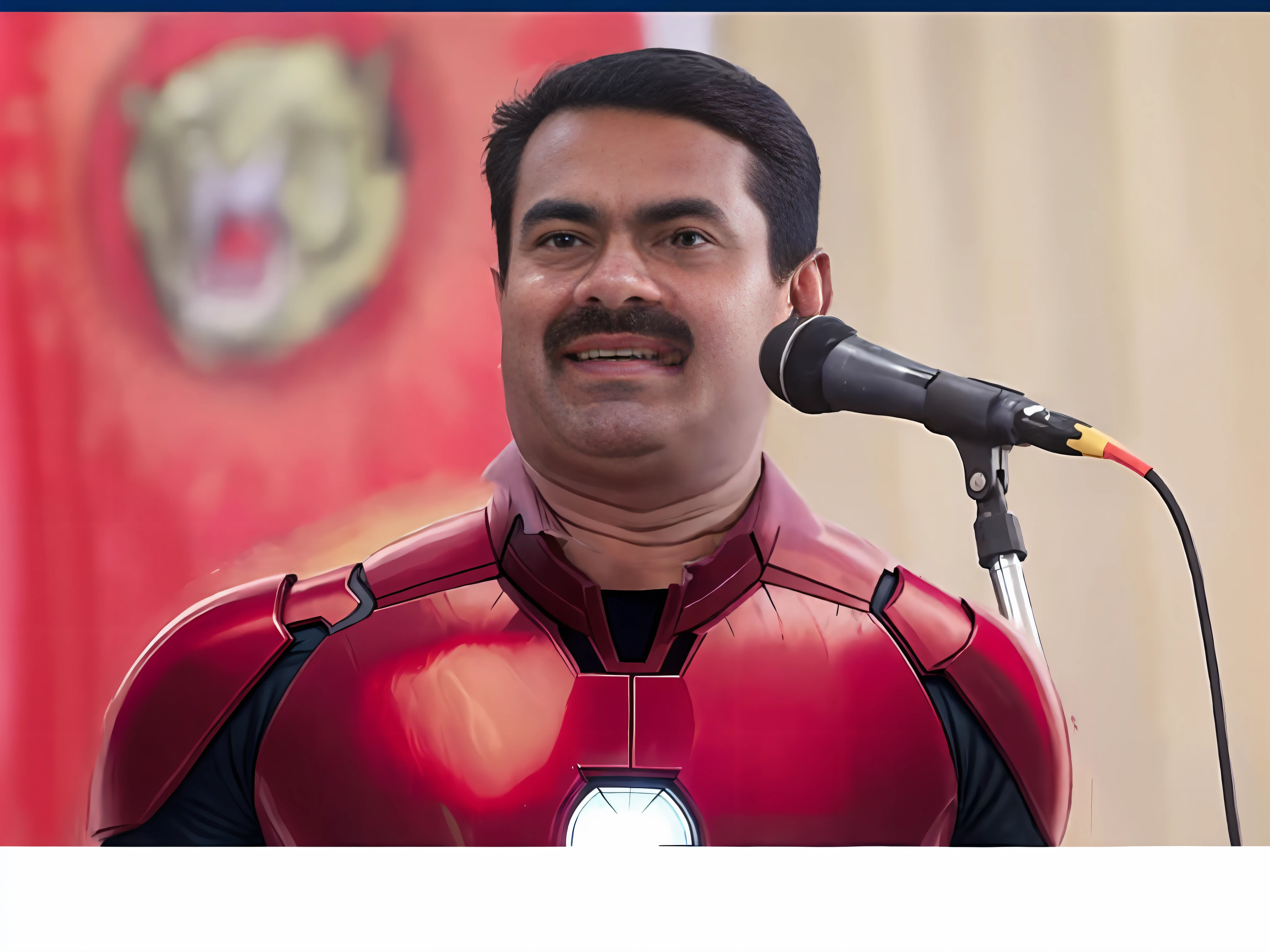 Change the cloths into iron-man suit from Marvel