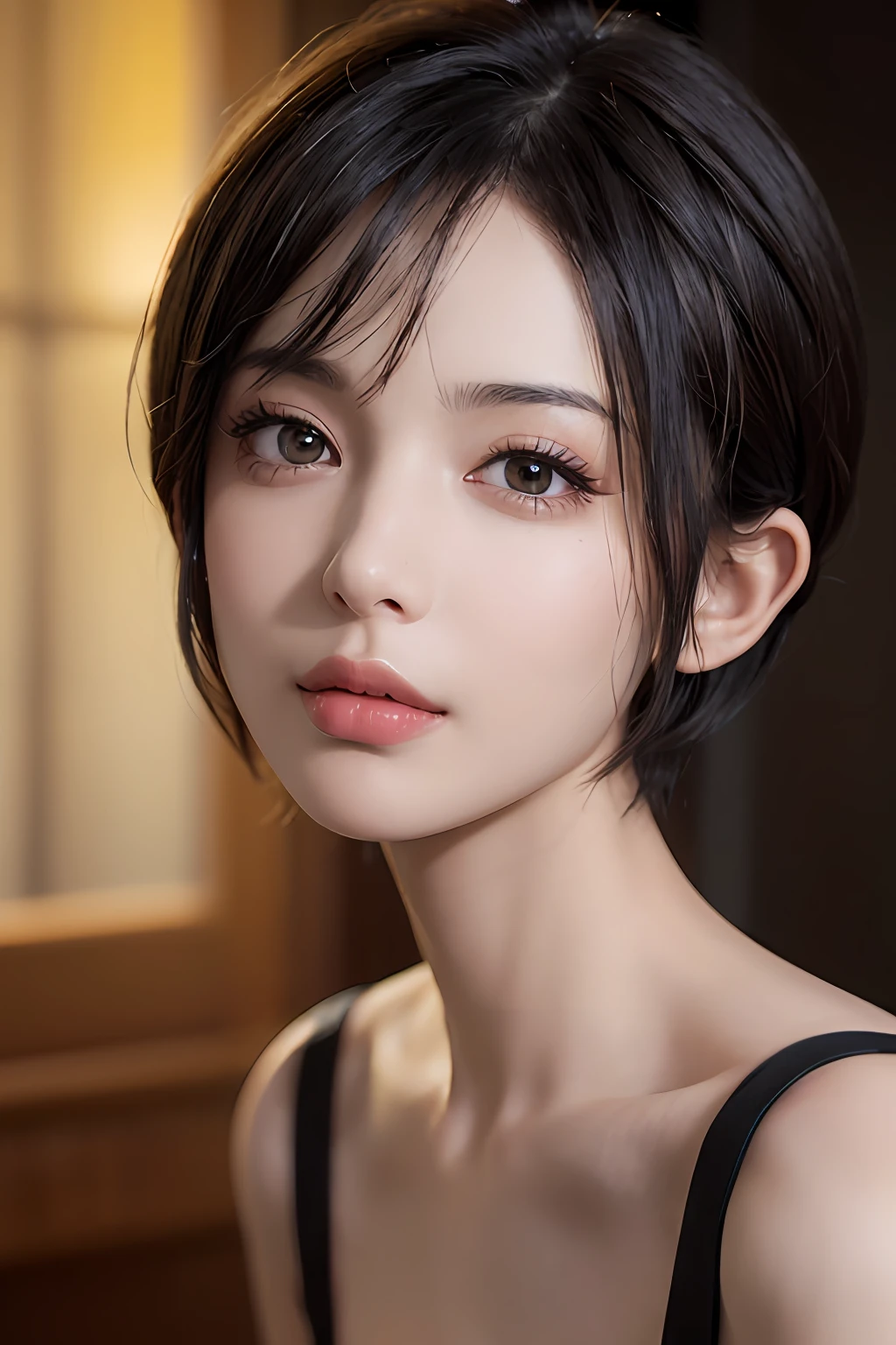 (8k、pfotorealistic、RAW Photography、sthe highest qualit: 1.4)、(1girl)、beautifulface、(realstic face)、(dark short hair、short haired:1.3)、Beautiful Hairstyle、realistic eye、Beautiful details、（realistic skin）、Beautiful skin、、Absurdres、irresistible、Ultra high Resolution、an ultra realistic、High precision、the golden ratio、full body photos、genshin、impact、yae、